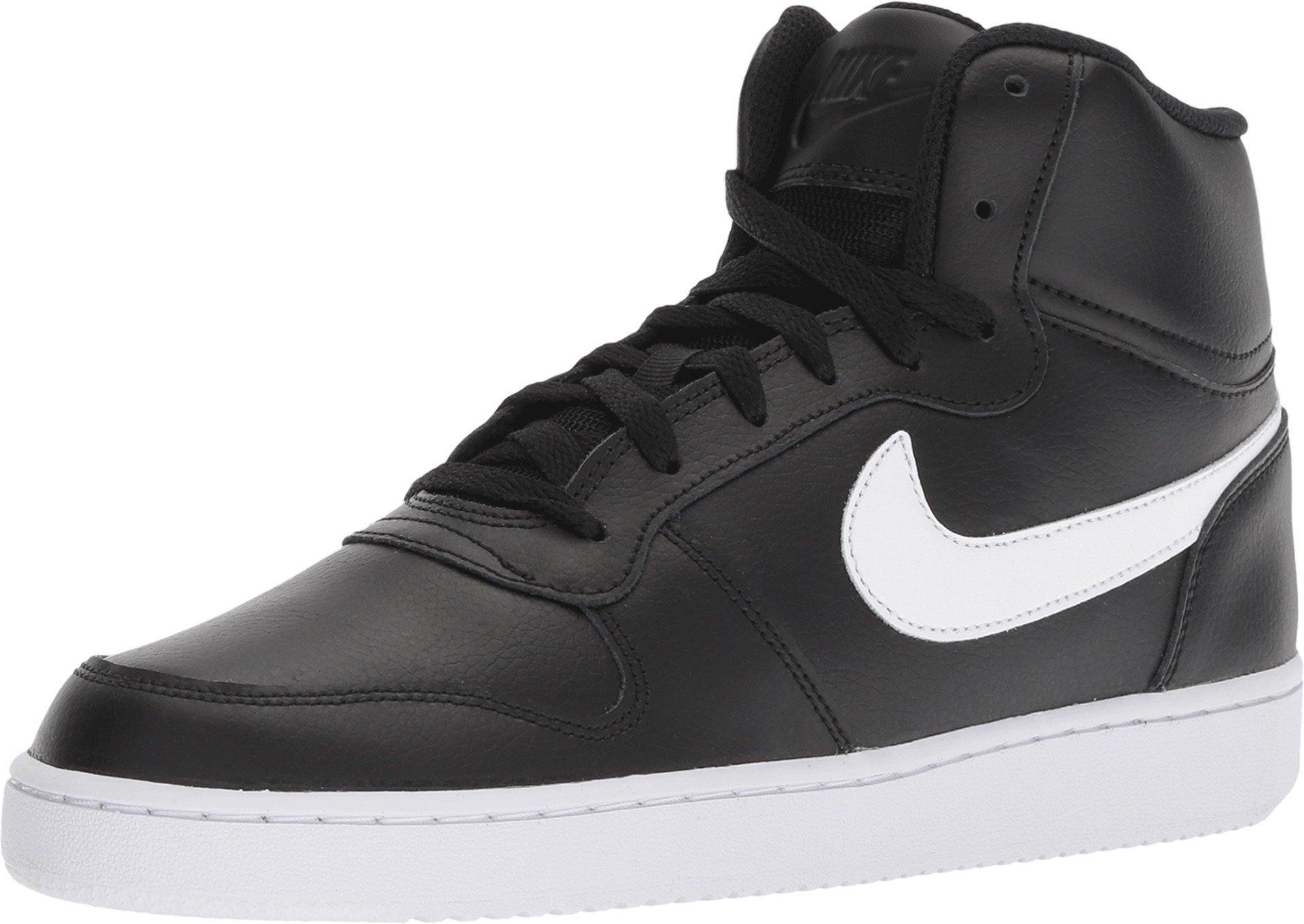 Nike Rubber Ebernon Mid Basketball Shoes in Black/White (Black) for Men ...