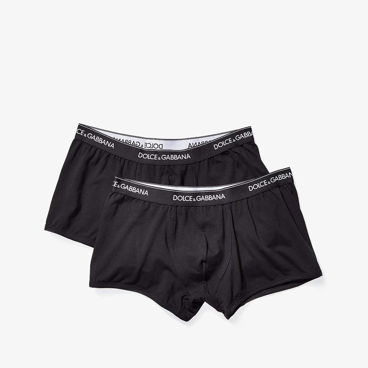 Black Dolce & Gabbana Men's Underwear Day By Day Bi-Pack Men's Boxer Trunks