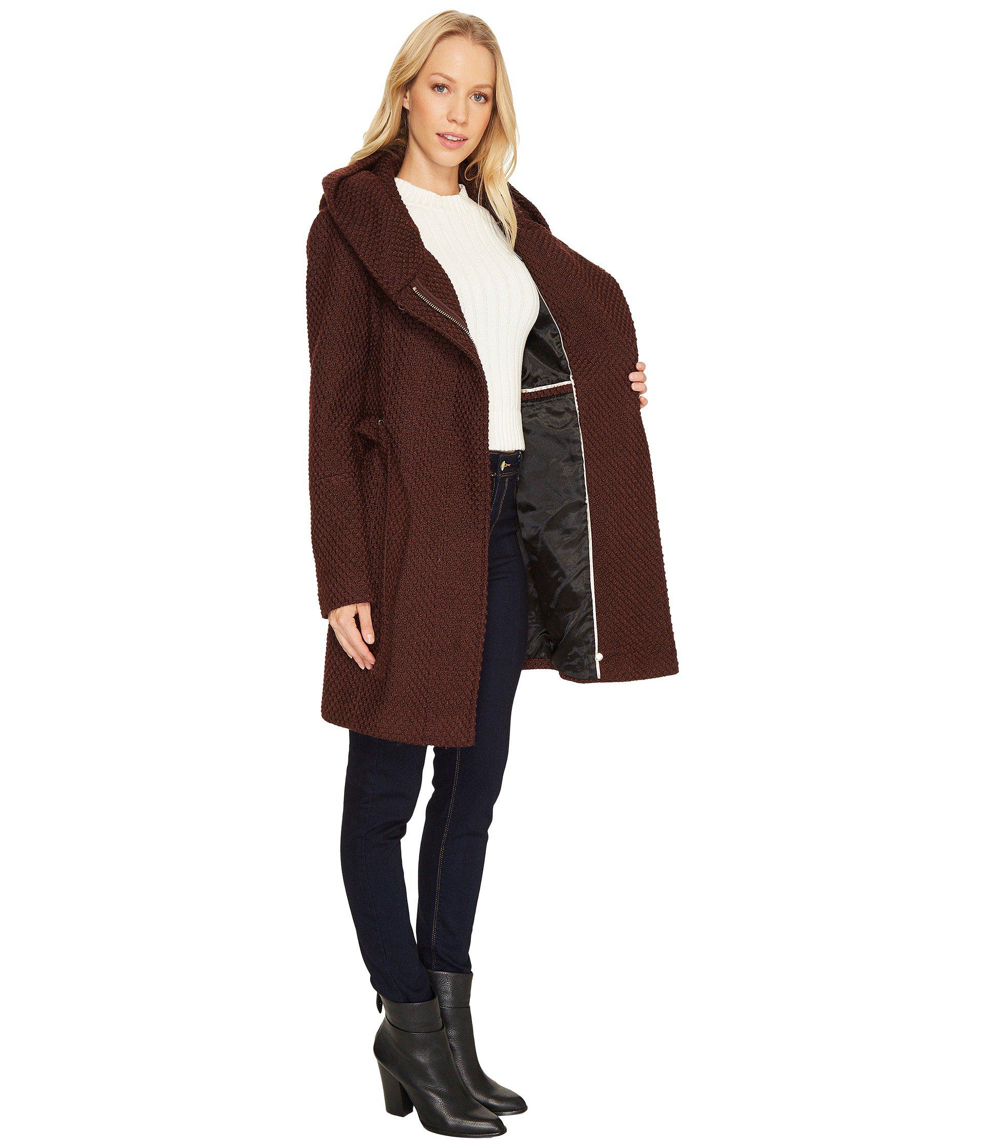 burgundy calvin klein coat