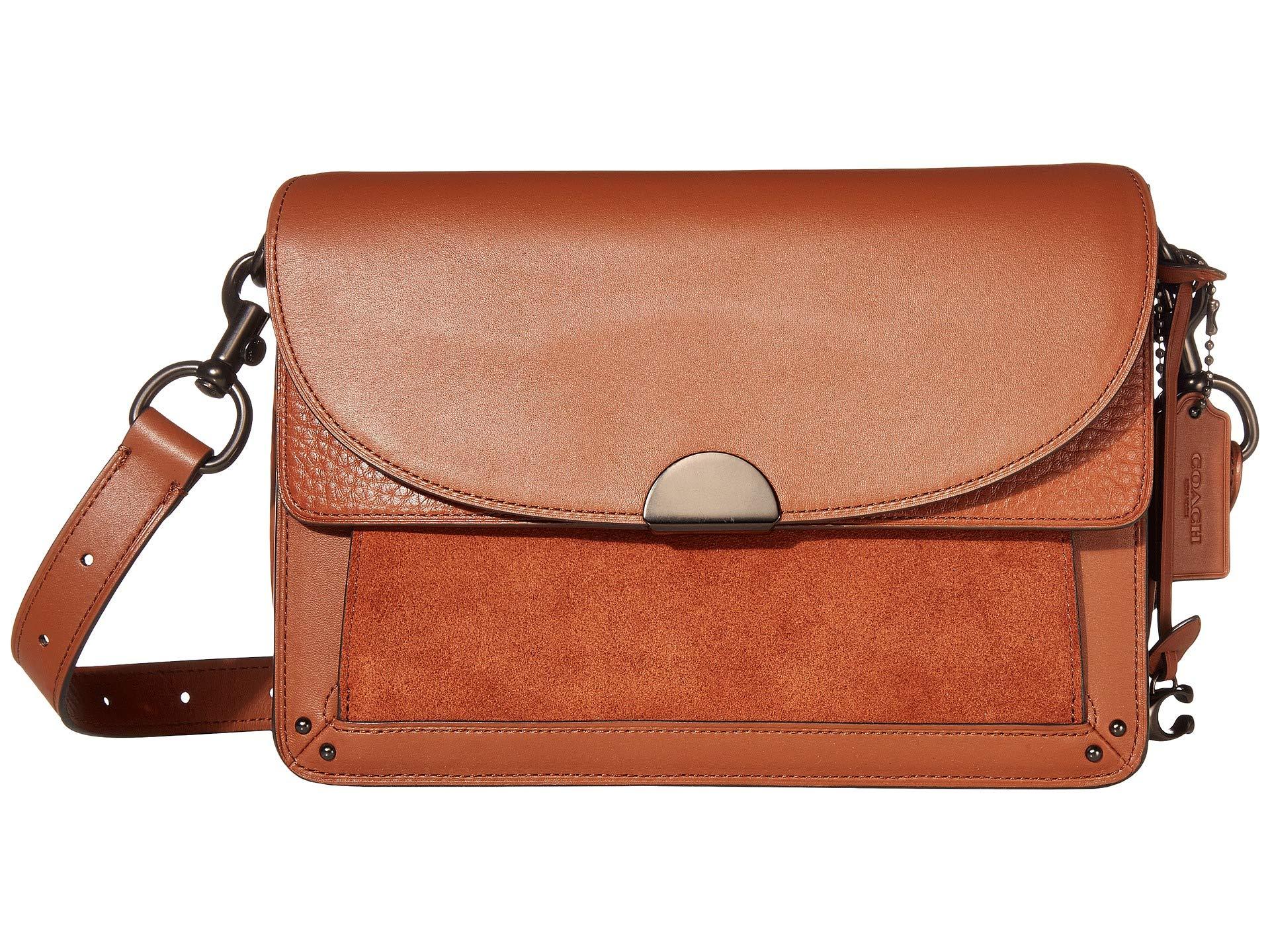 COACH Mixed Leather Dreamer Shoulder Bag in Brown - Lyst