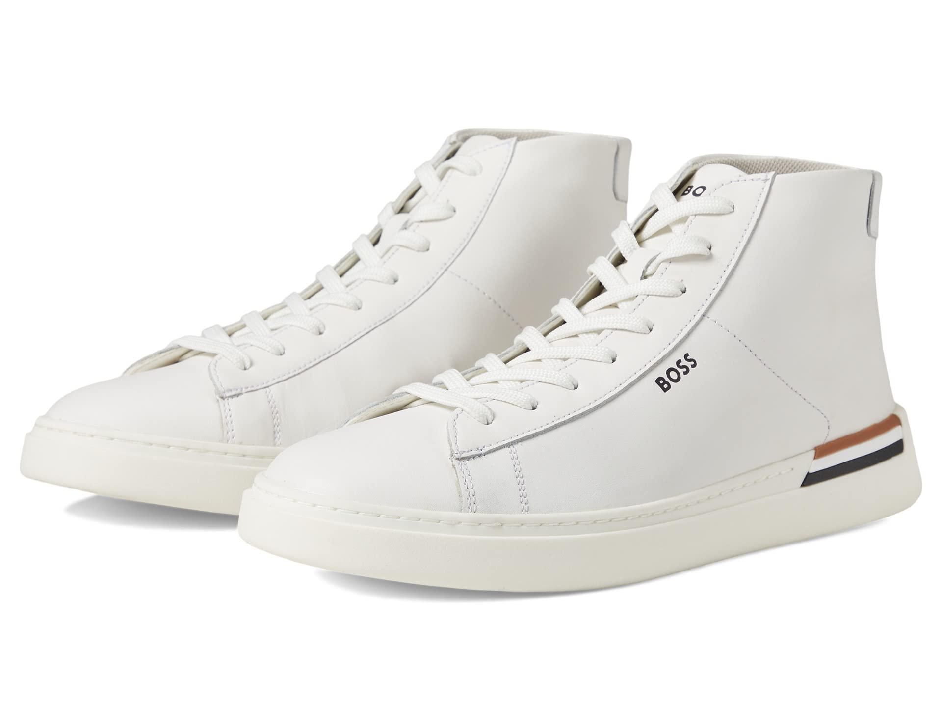 BOSS by HUGO BOSS Clint Smooth Leather High-top Sneakers in White for ...