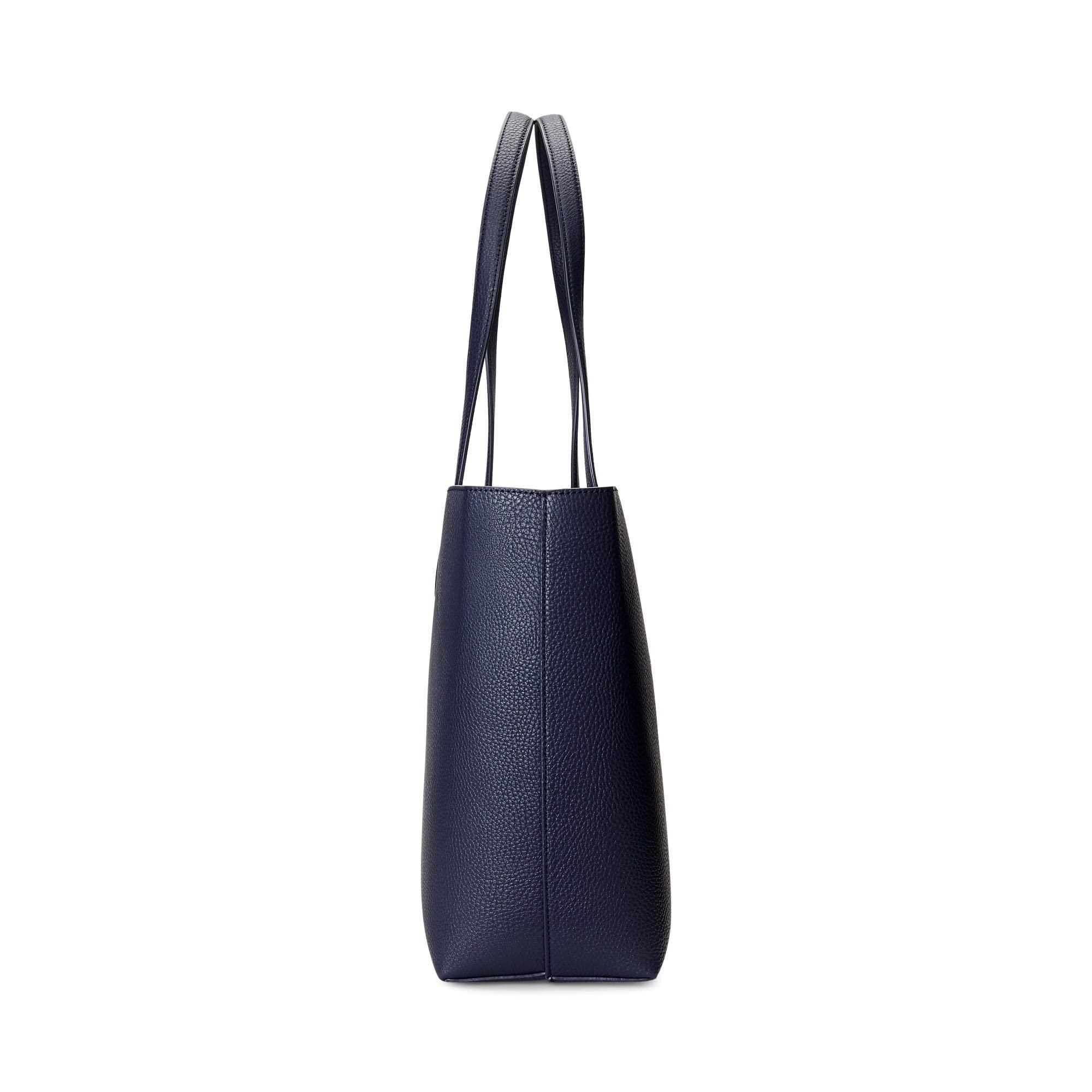 Buy Lauren Ralph Lauren Women Navy Faux-Leather Large Reversible Tote Bag  Online - 867747
