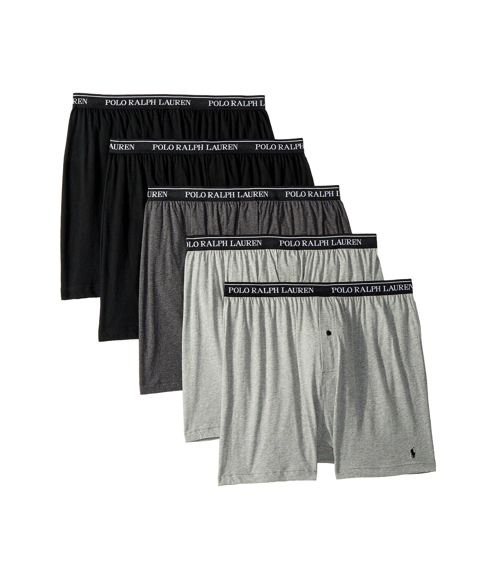 Polo Ralph Lauren Classic Fit W/ Wicking 5-pack Boxers in Black for Men ...