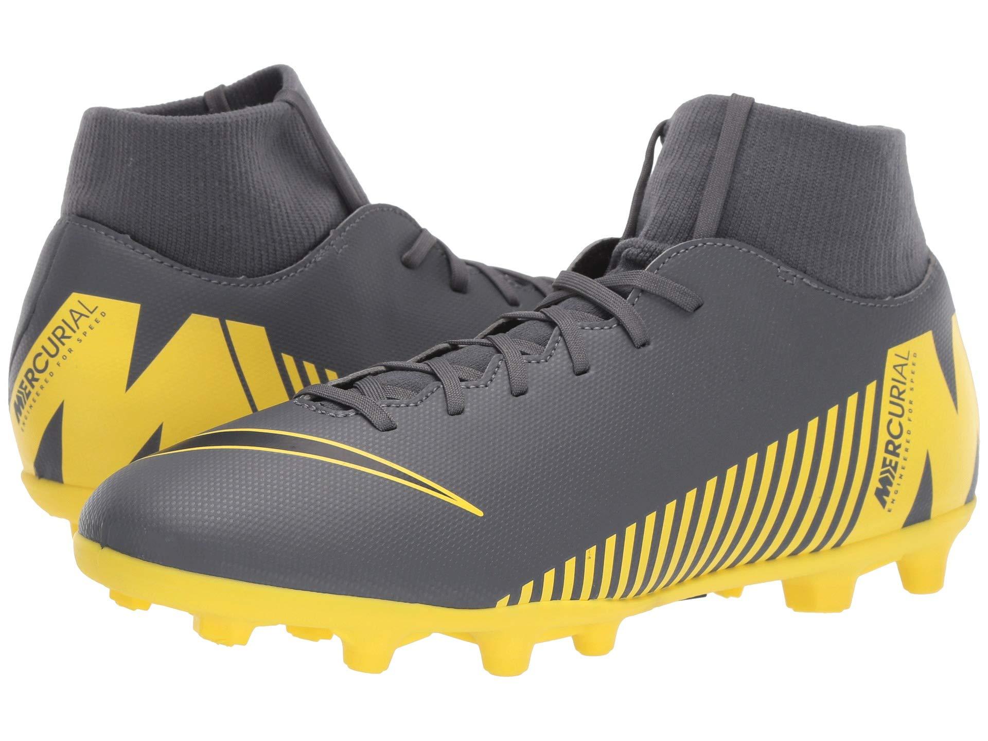 nike grey and yellow boots
