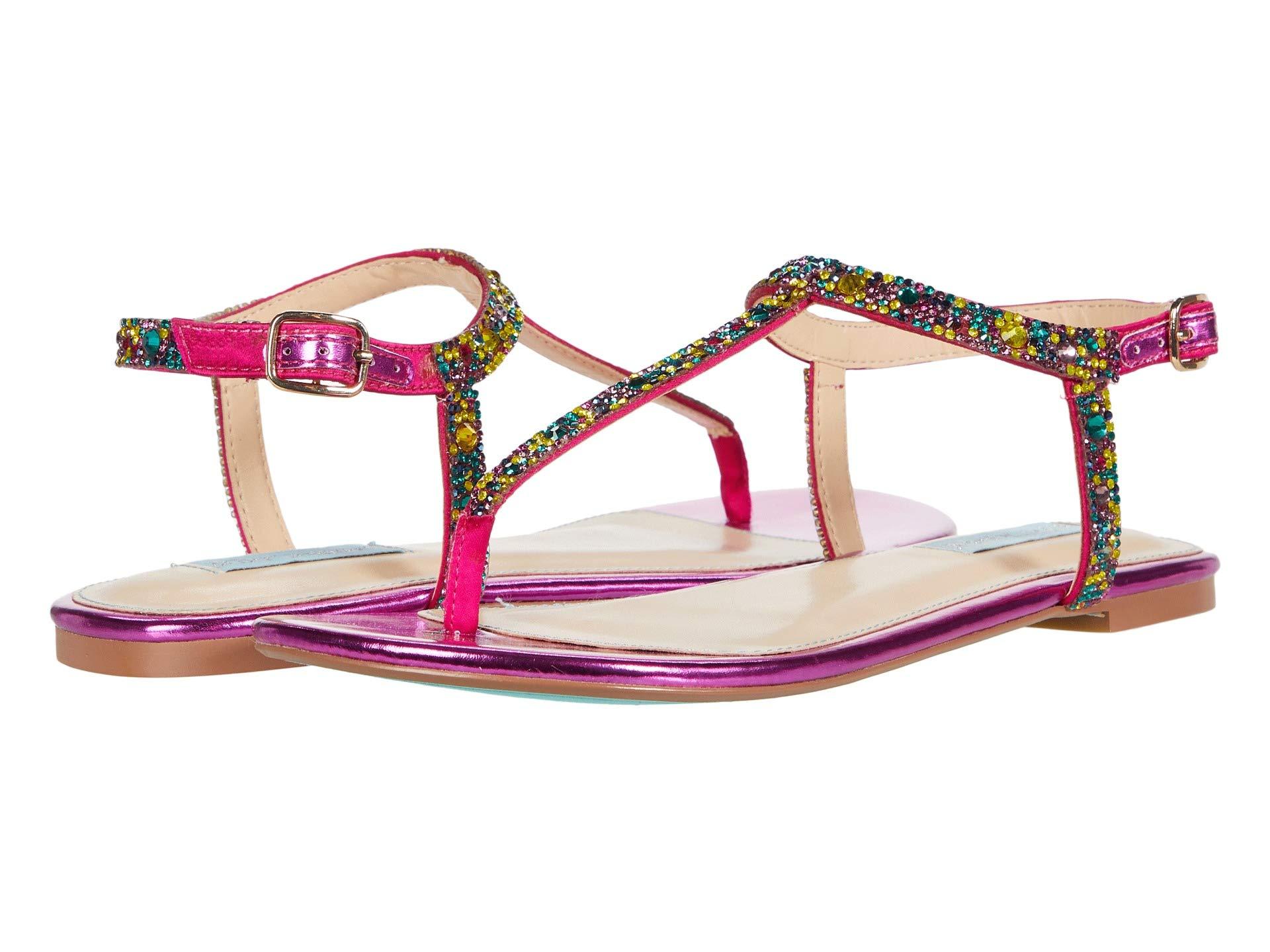 betsey johnson esmee floral flat sandals