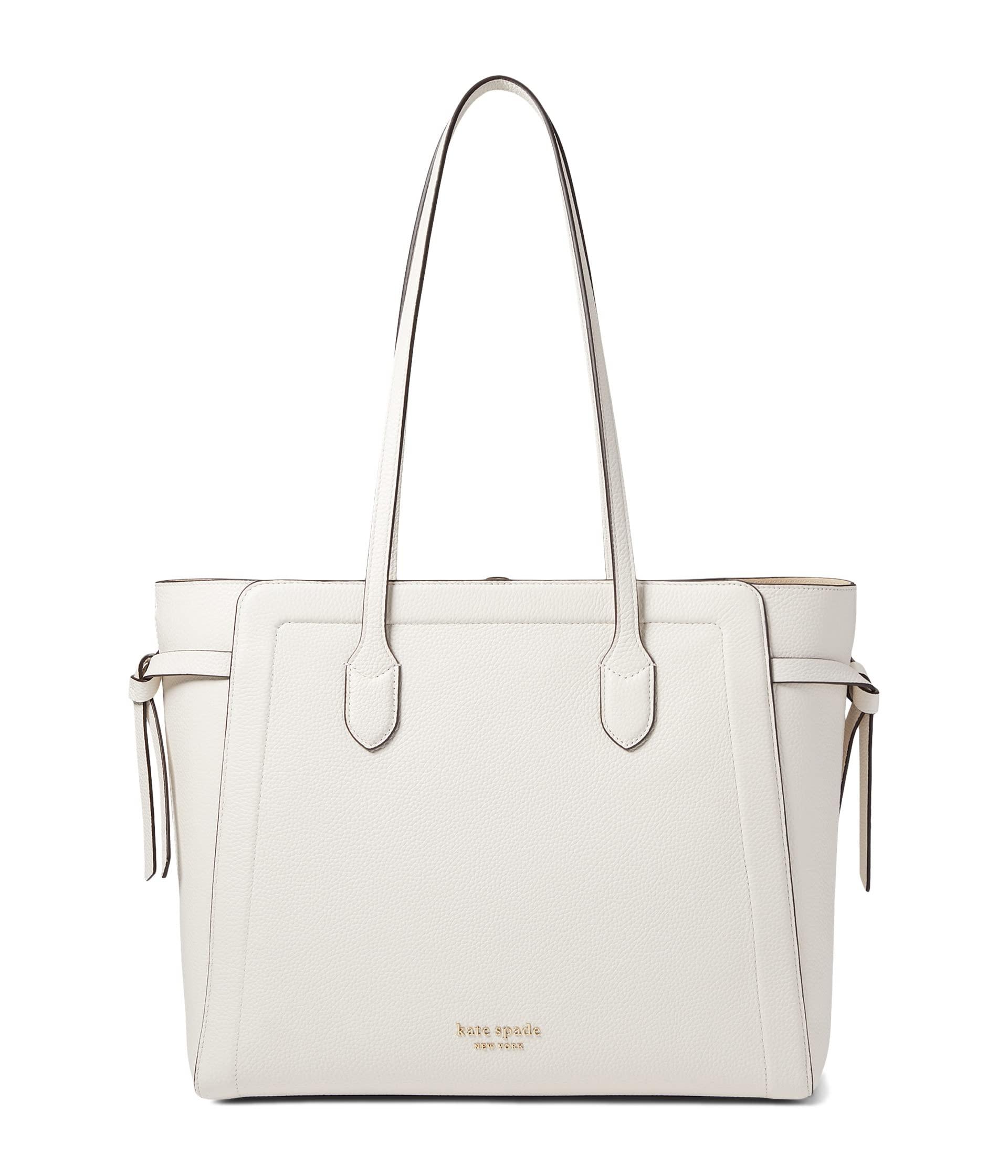 Kate Spade Knott Pebbled Leather Large Tote in White | Lyst