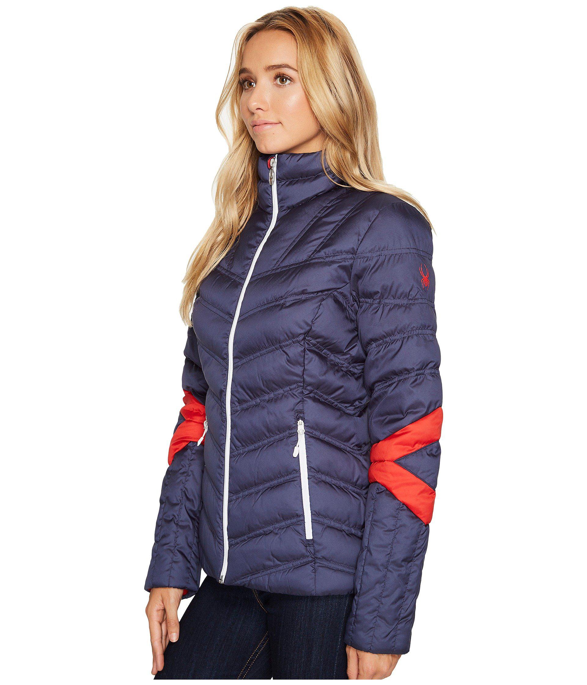 Spyder Womens Vintage Hoody Synthetic Down Jacket X-Small Red//White