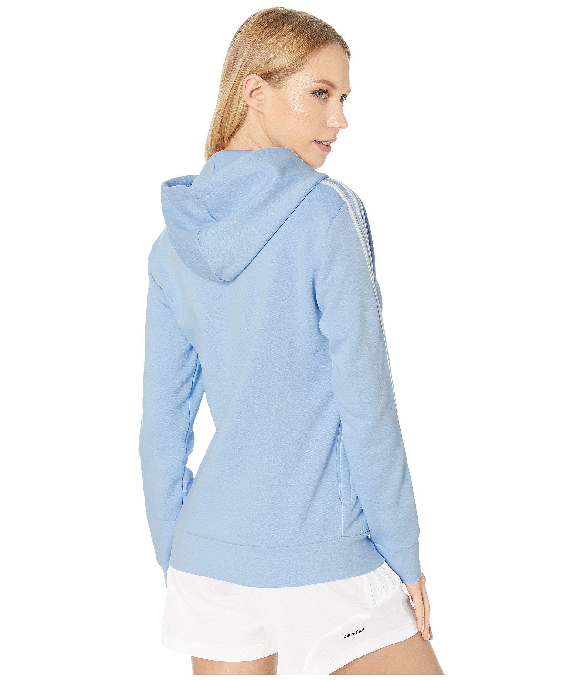 women's adidas 3 stripe fleece crewneck sweatshirt