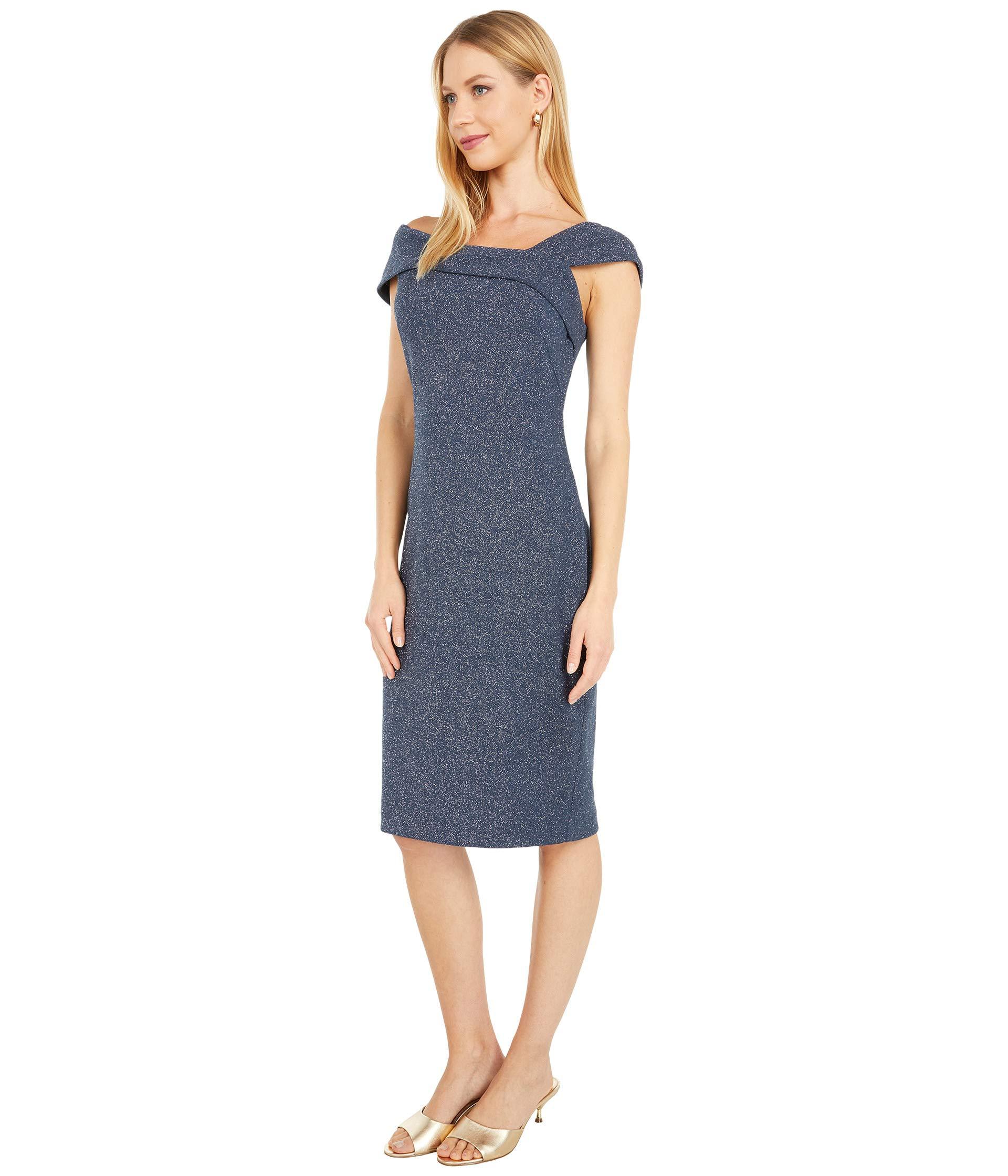 vince camuto ruched glitter gown