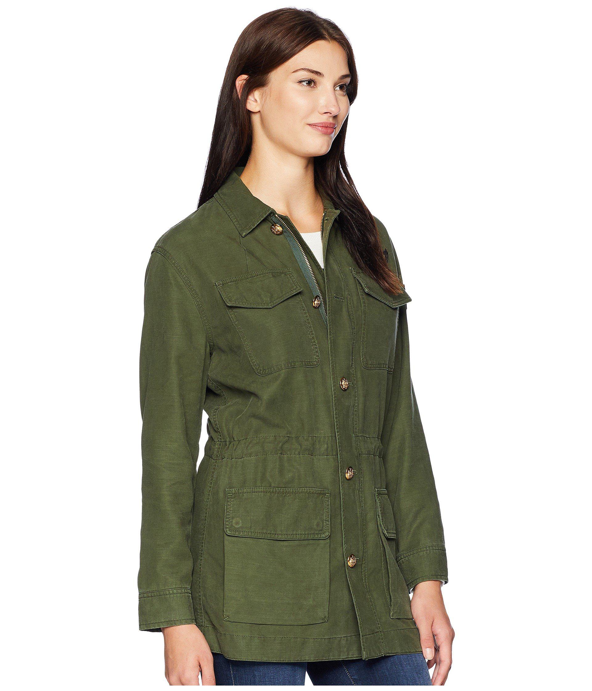 Lauren by Ralph Lauren Canvas Utility Jacket (admiral Green) Women's Coat |  Lyst