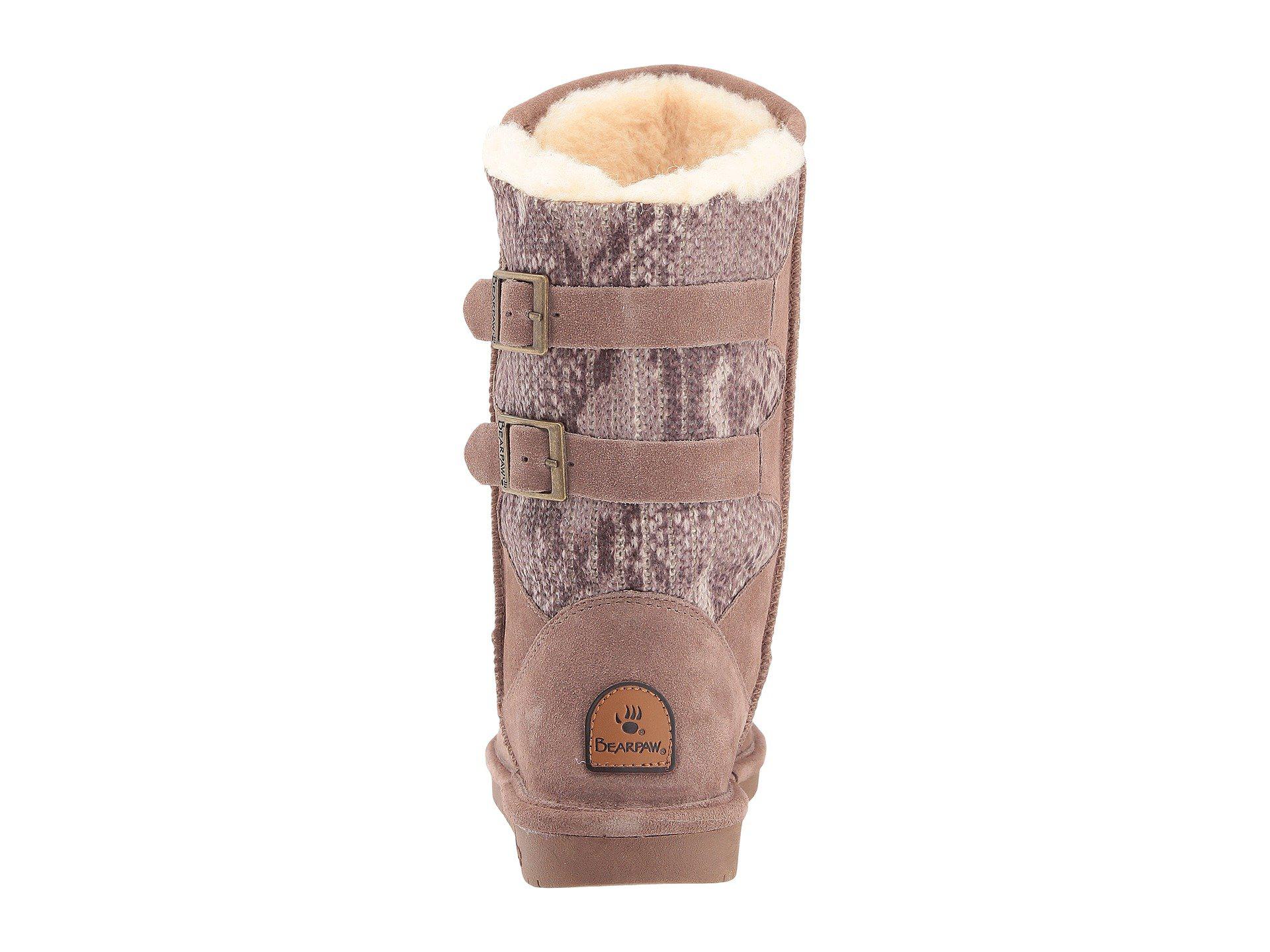 bearpaw women's boshie fashion boot taupe suede fur lined winter boots