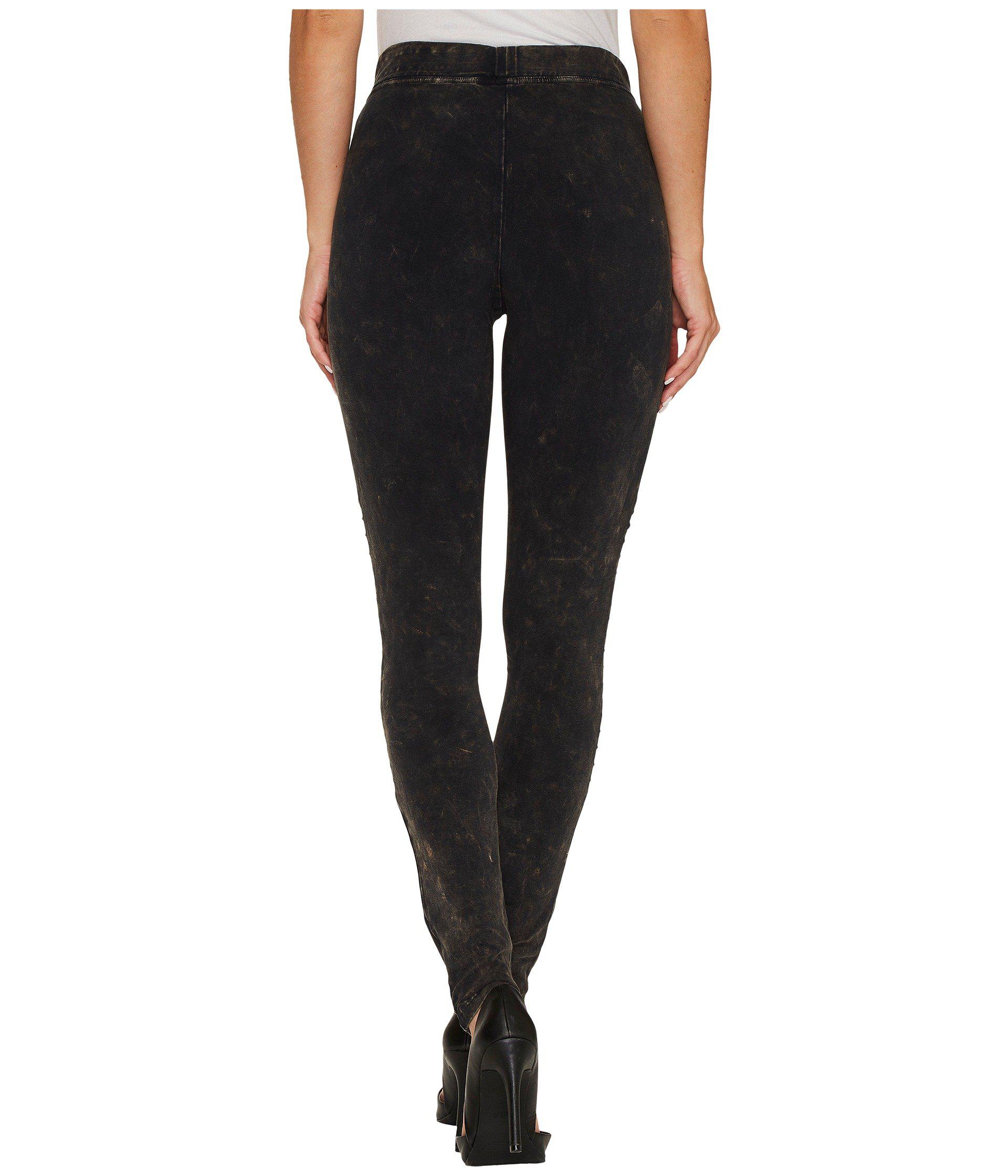 Hue Cotton Moto Leggings in Black Wash 