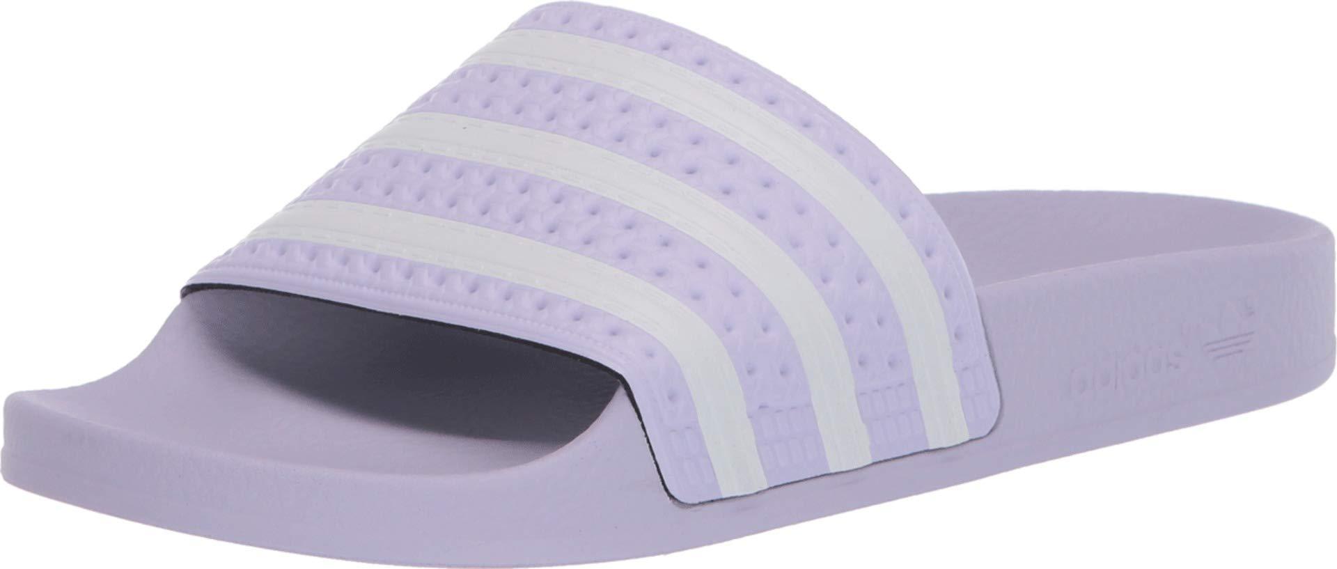 lavender adidas slides