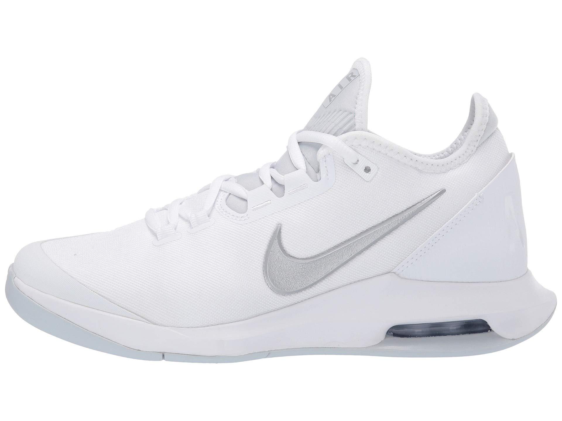 nike women's air max wildcard tennis shoes white and metallic silver