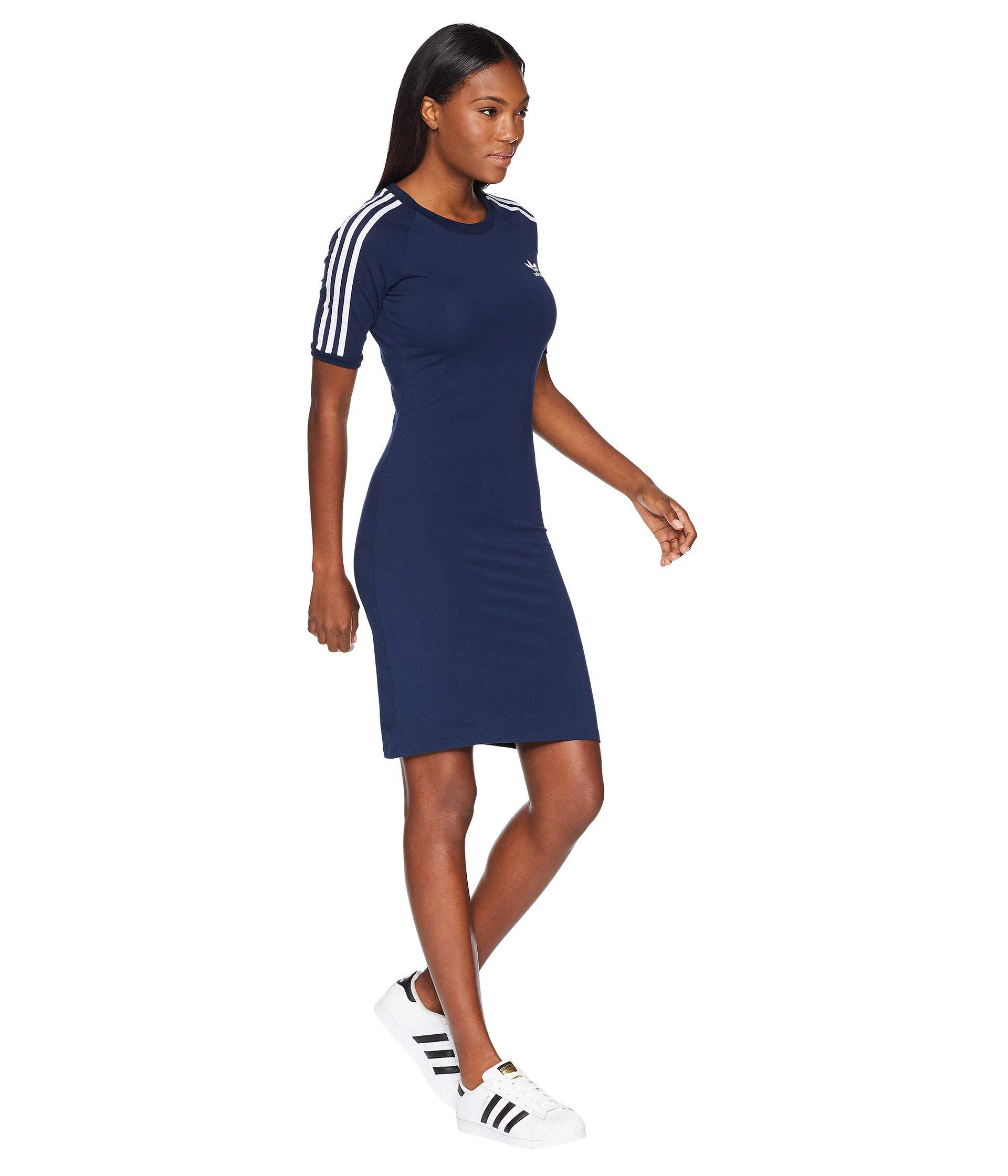 adidas Originals 3 Stripes Dress, Collegiate Navy/white Xs in Blue | Lyst