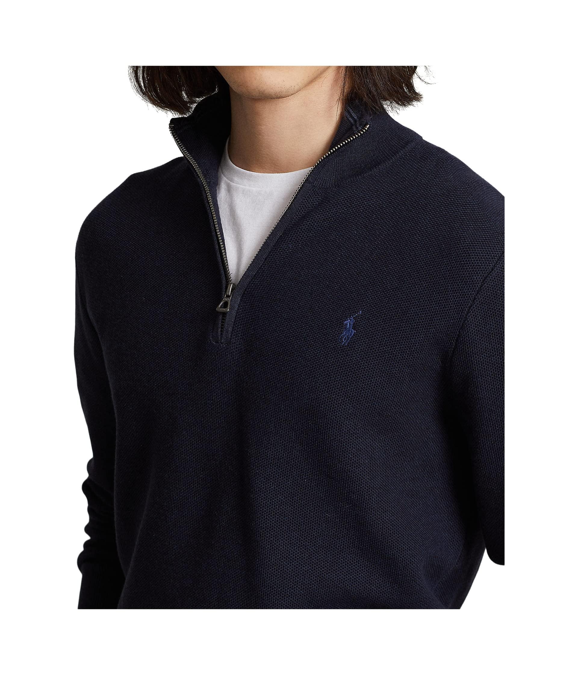 Polo Ralph Lauren Mesh-knit Cotton 1/4 Zip Sweater in Blue for Men