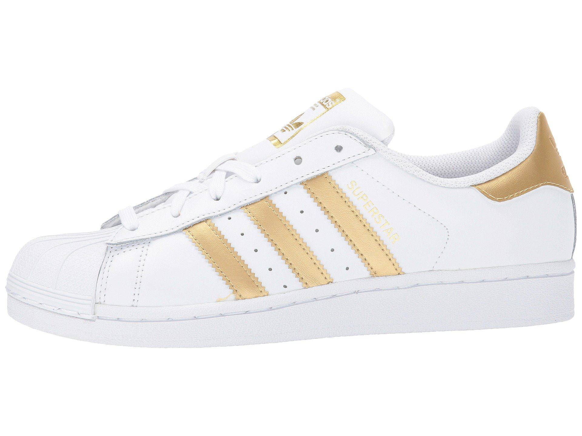 womens adidas superstar white gold