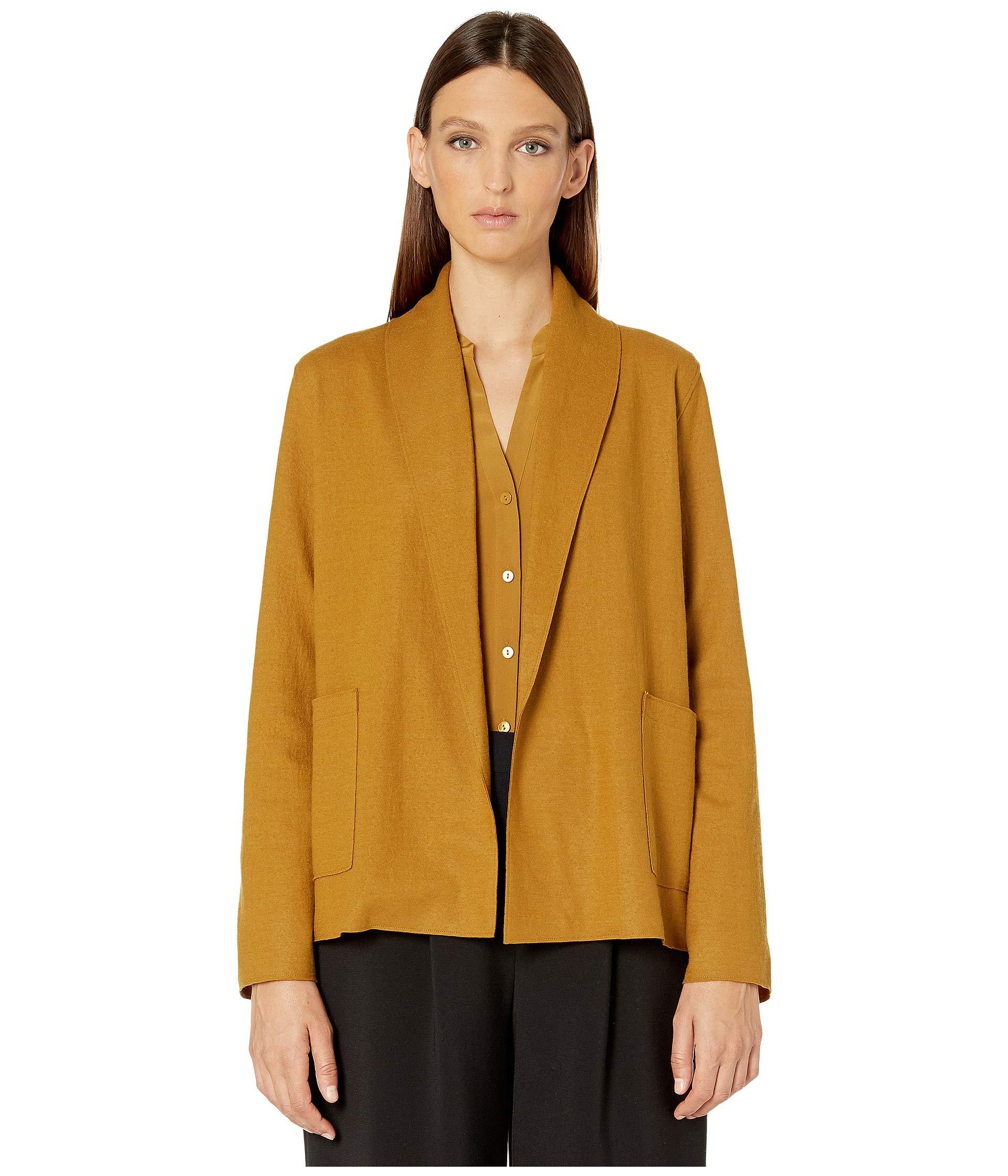 yellow boiled wool jacket