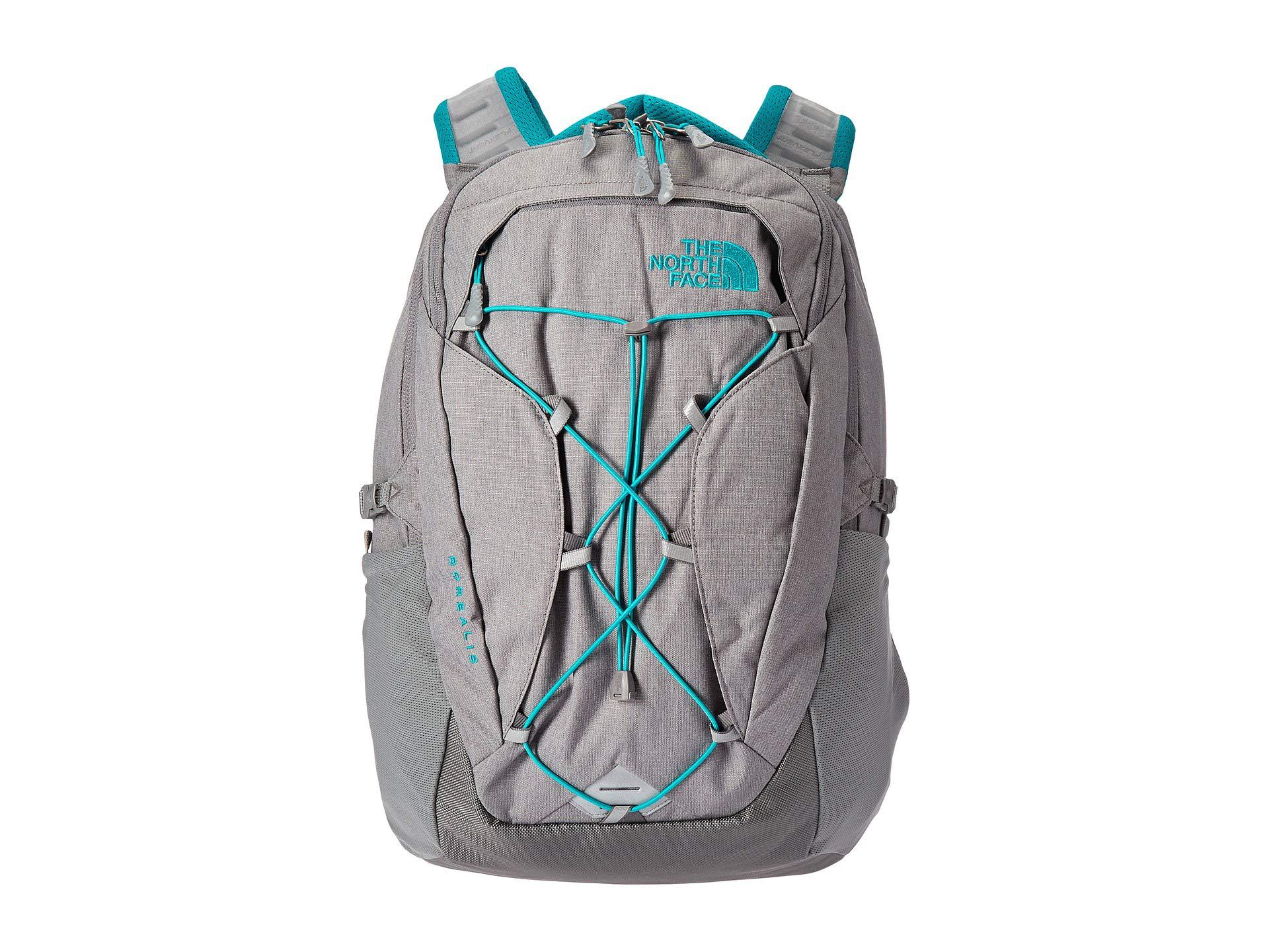 The North Face Synthetic Women S Borealis Zinc Grey Light Heather Kokomo Green Backpack Bags In Gray Lyst