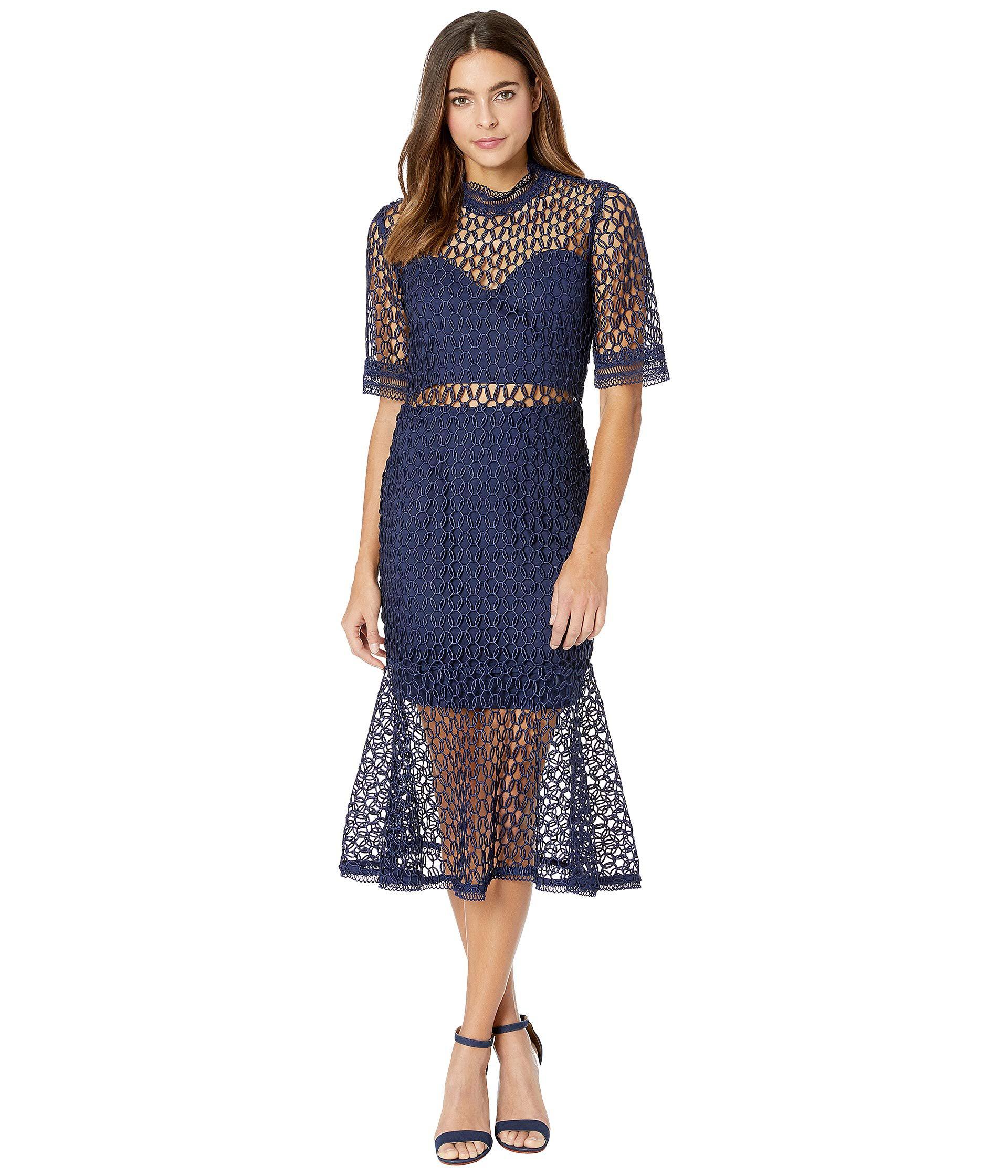 fiona mesh lace trumpet dress