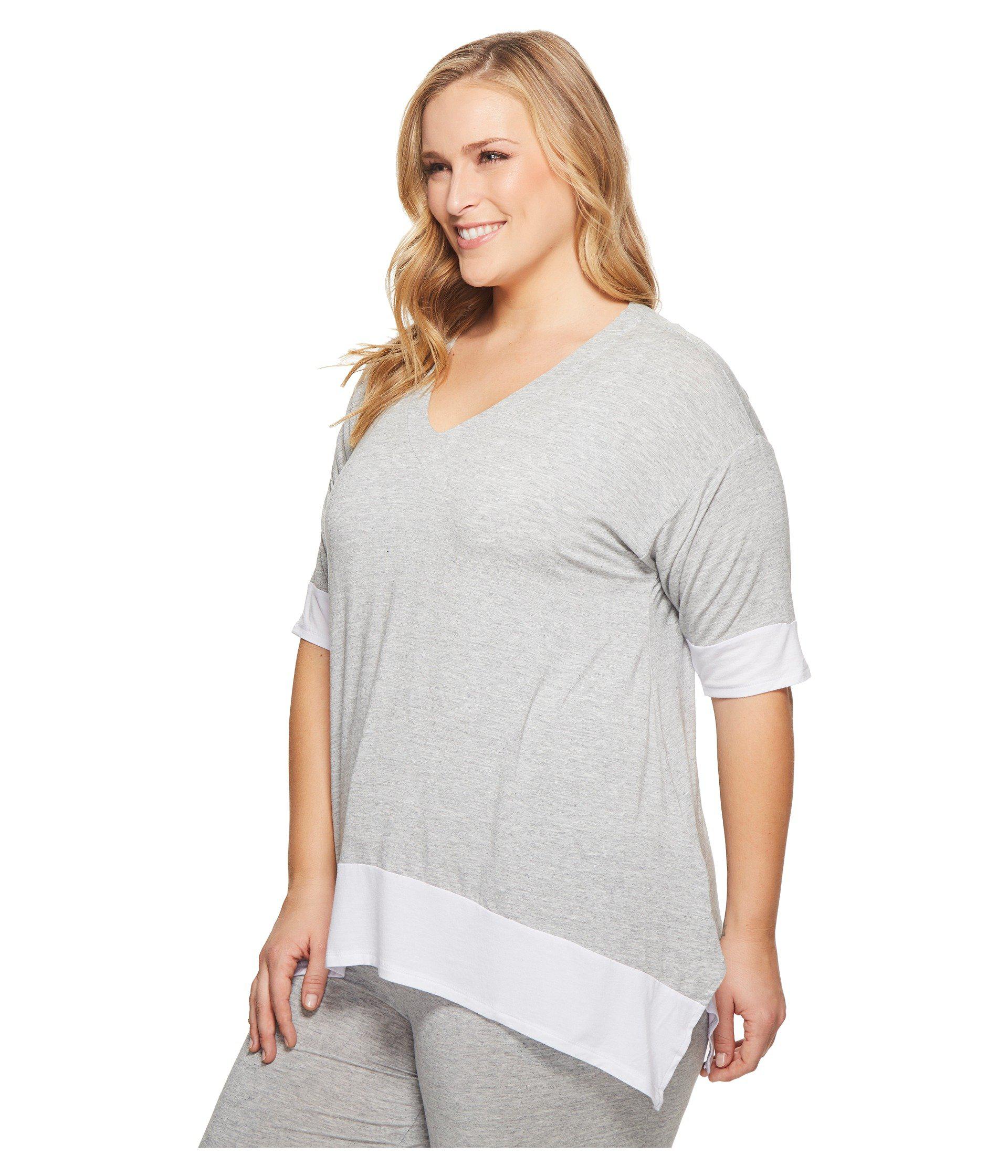 Donna Karan Womens Plus Size Modal Spandex Jersey Lounge Top