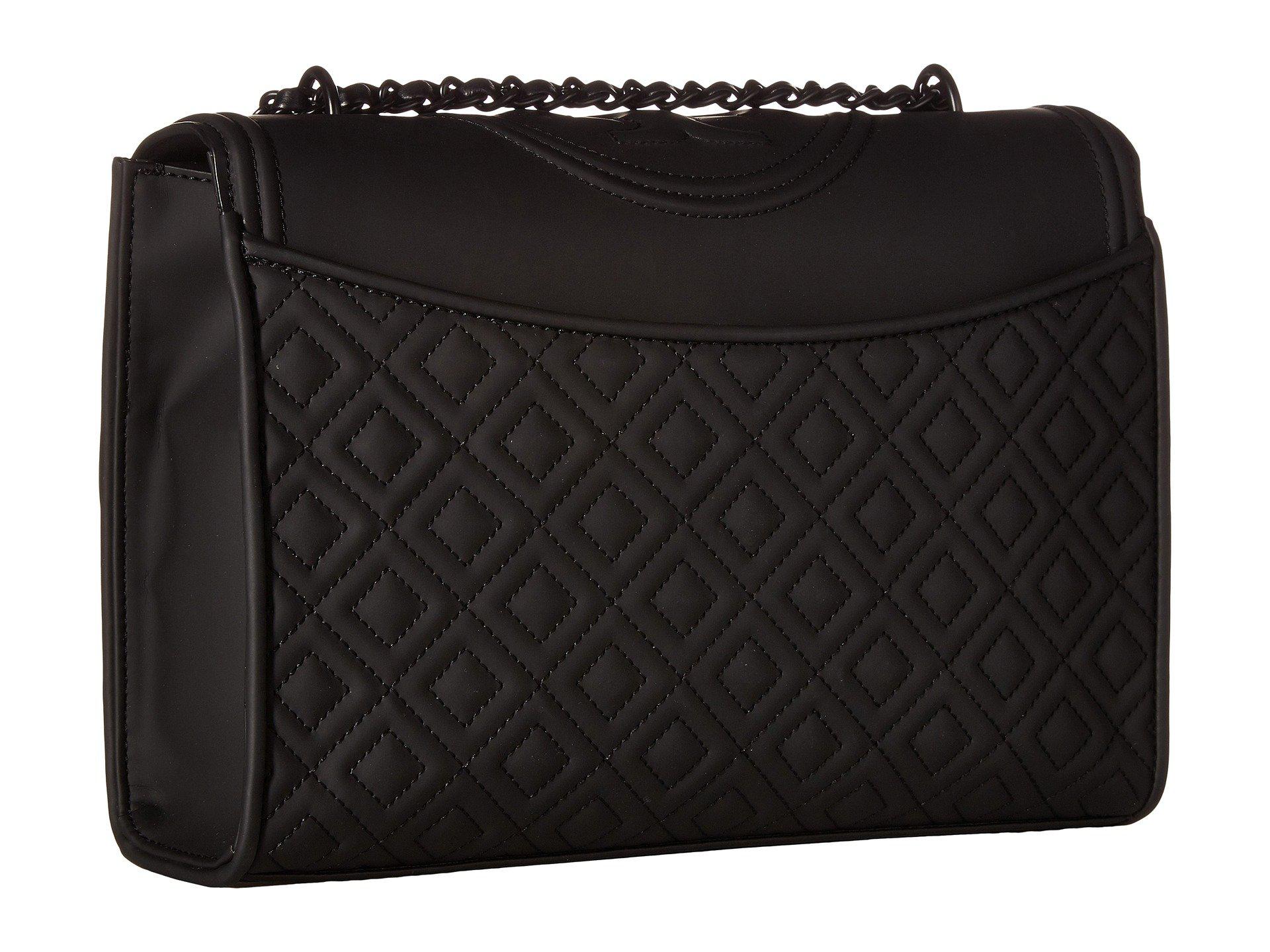 Tory Burch Leather Fleming Matte Convertible Shoulder Bag in Black Lyst