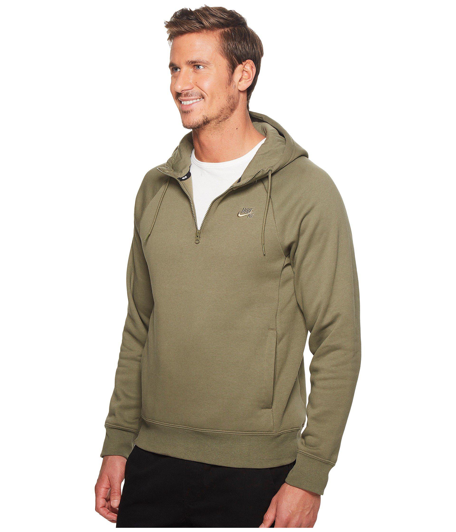 Download Nike Cotton Sb 1/2 Zip Pullover Hoodie in Green for Men - Lyst