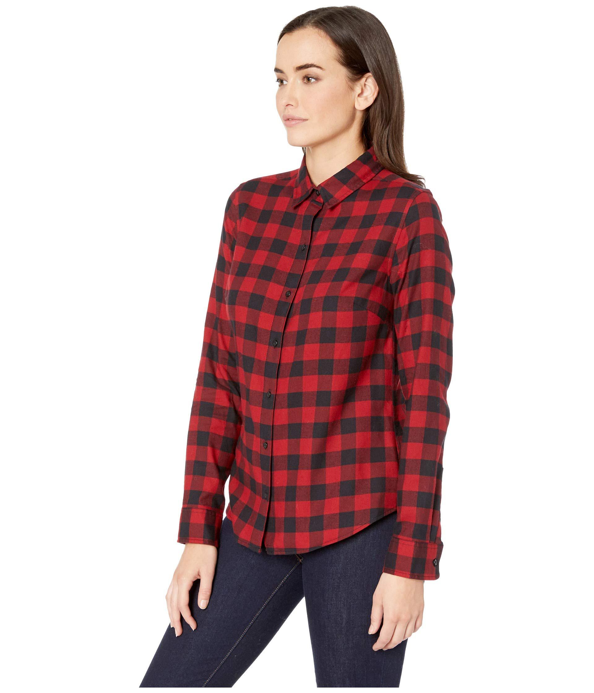 Pendleton Audrey Fitted Flannel Shirt (red/black Buffalo) Women's ...