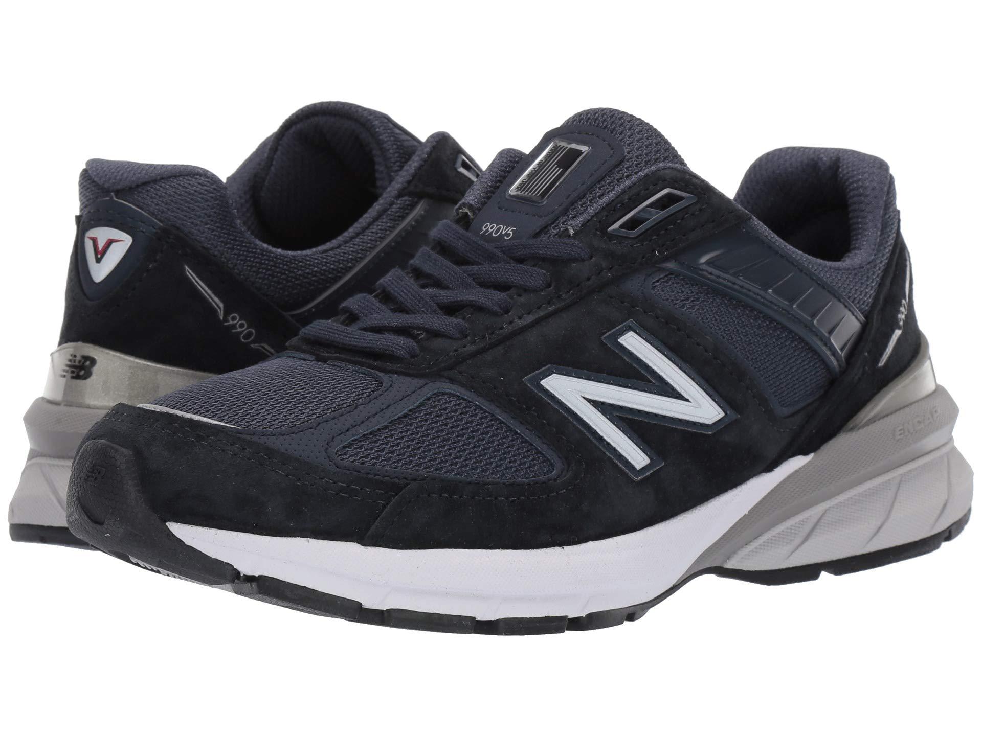 New Balance Leather 990v5 in Blue - Lyst