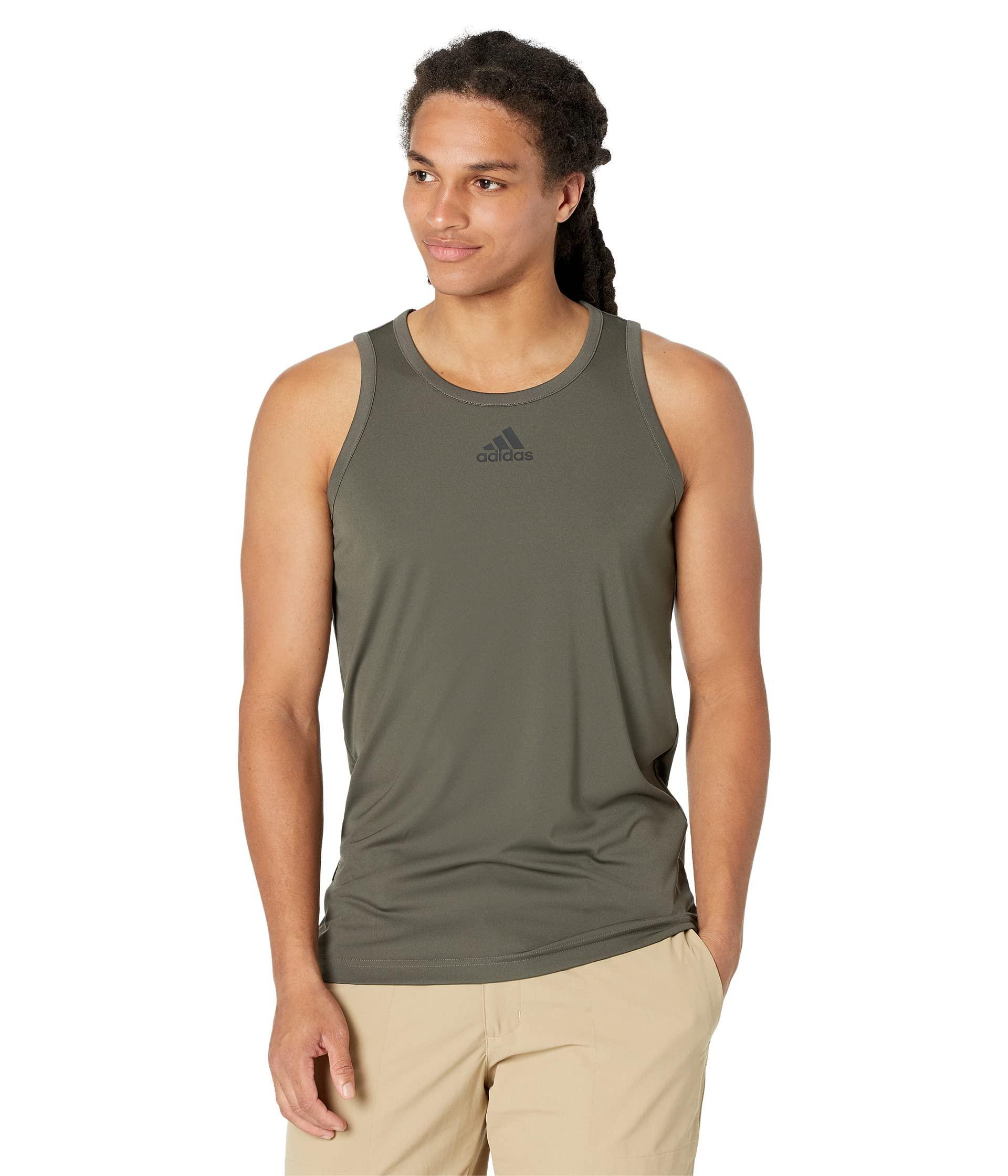 adidas Synthetic Heathered 3g Tank in Green for Men | Lyst