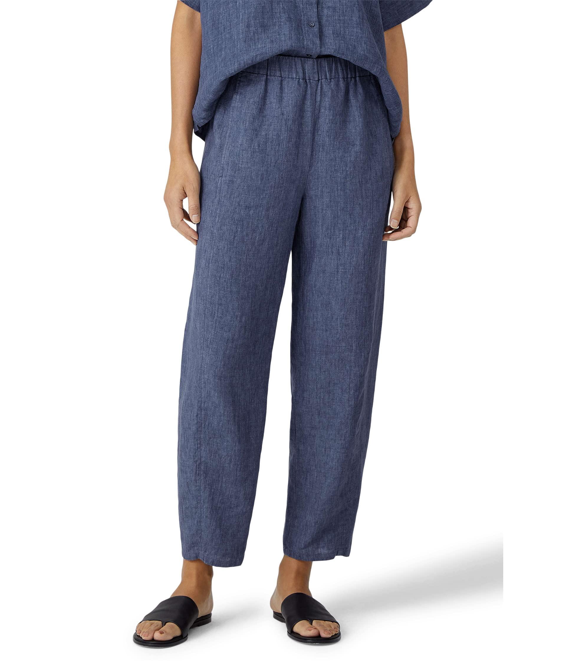 Eileen Fisher Lantern Ankle Pants In Washed Organic Linen Delave in ...