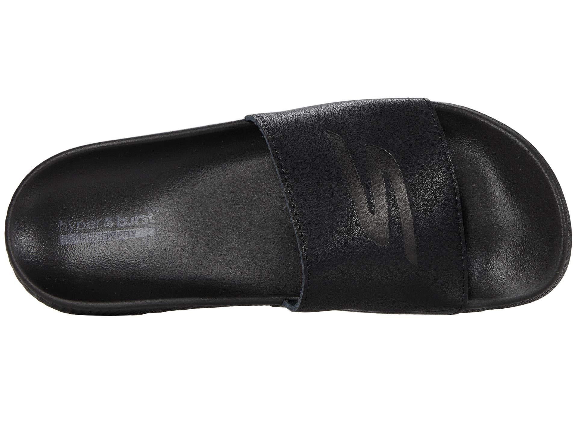 Skechers Leather Go Hyper Slide in Black - Lyst
