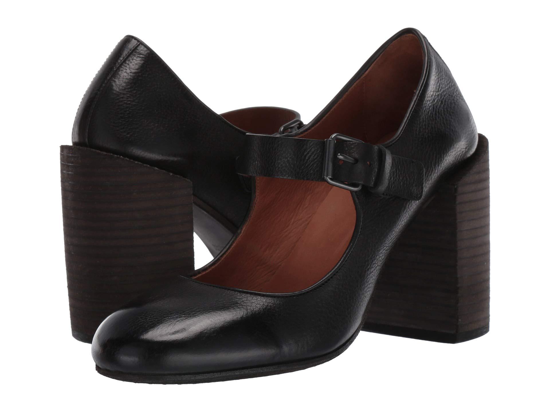 Marsèll Leather Stacked Heel Mary Jane in Black Lyst