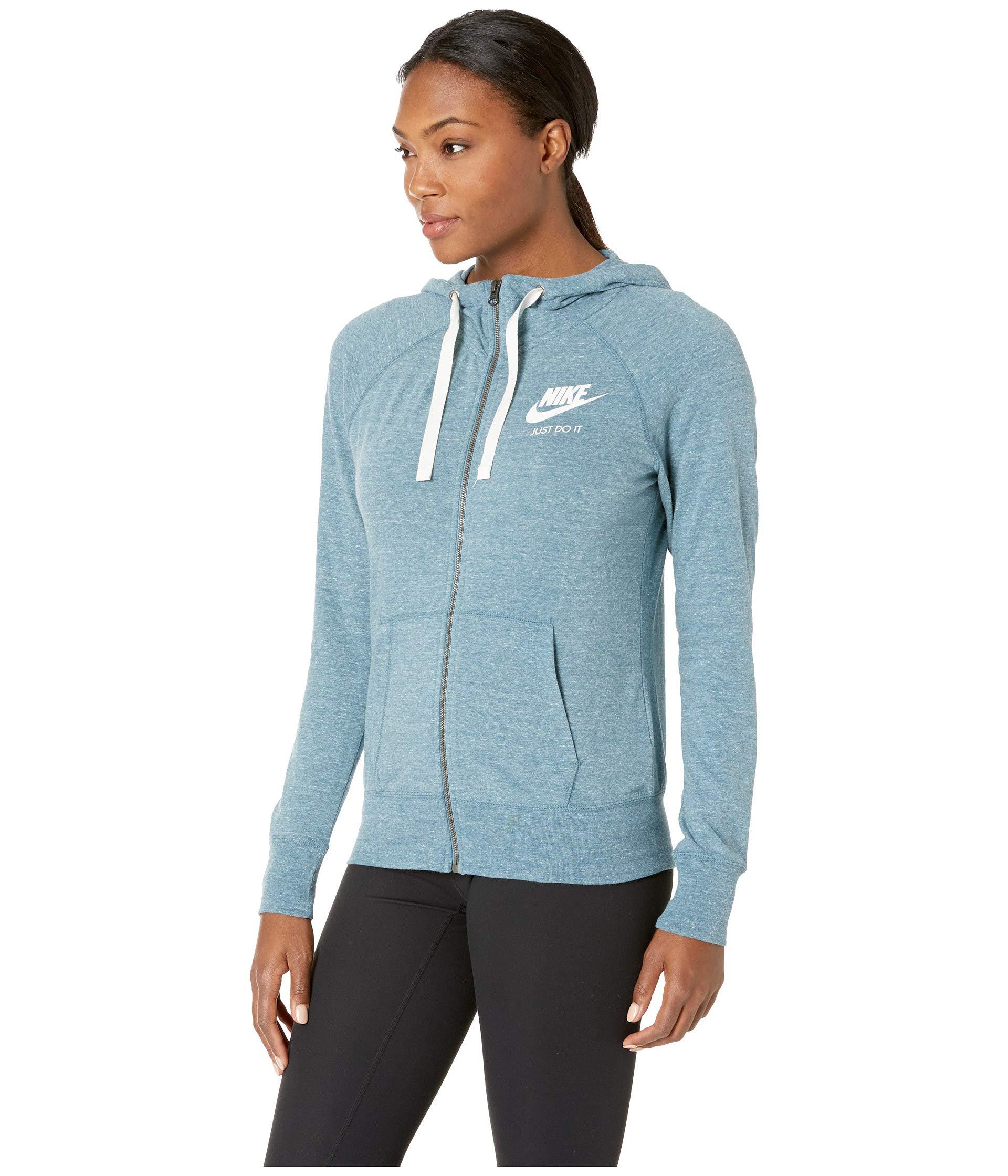 Nike Cotton Gym Vintage Full Zip Hoodie (carbon Heather/sail) Women's  Sweatshirt in Blue - Lyst