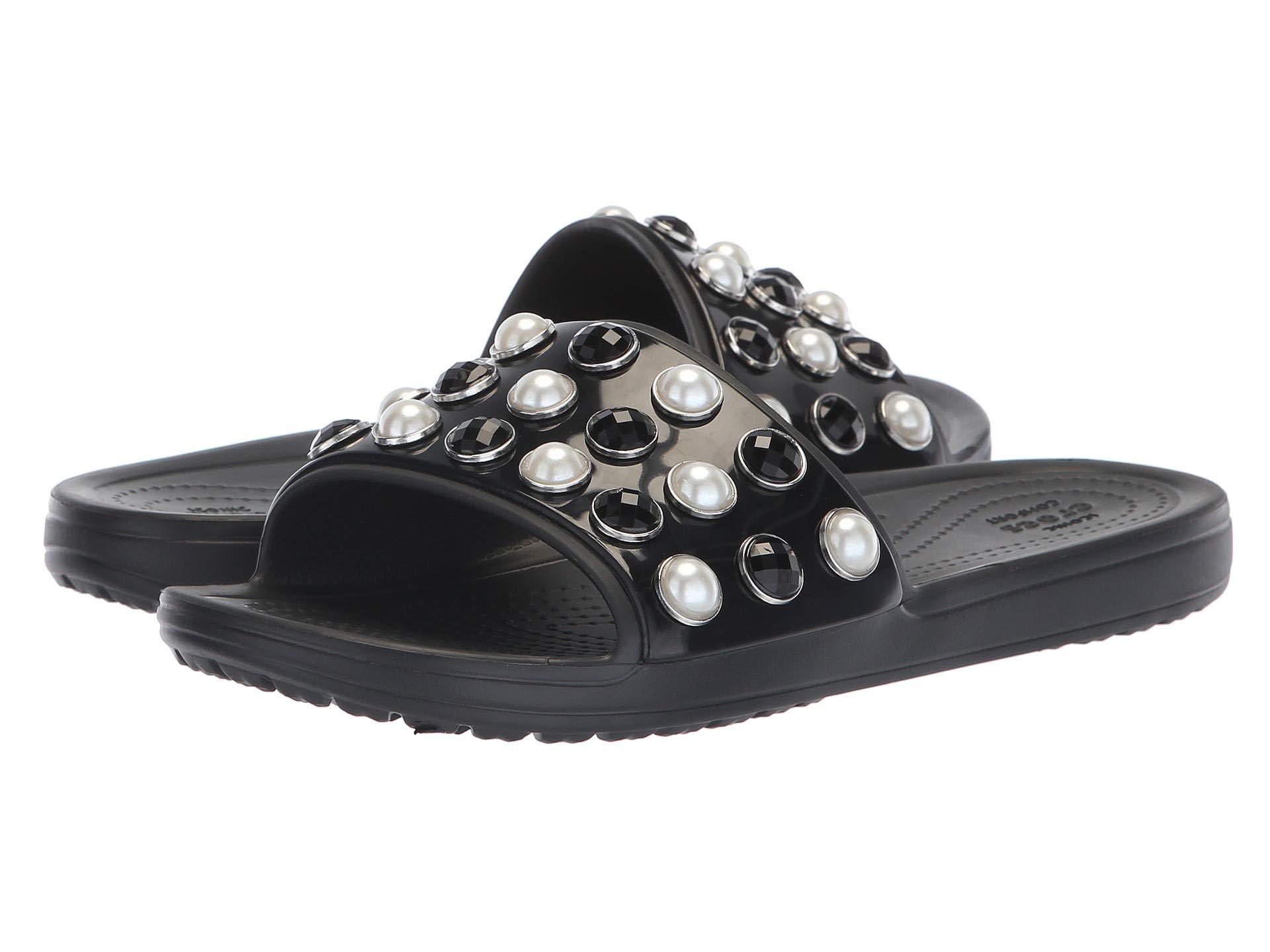 Crocs™ Sloane Timeless Pearl Slide Sandal in Black - Lyst