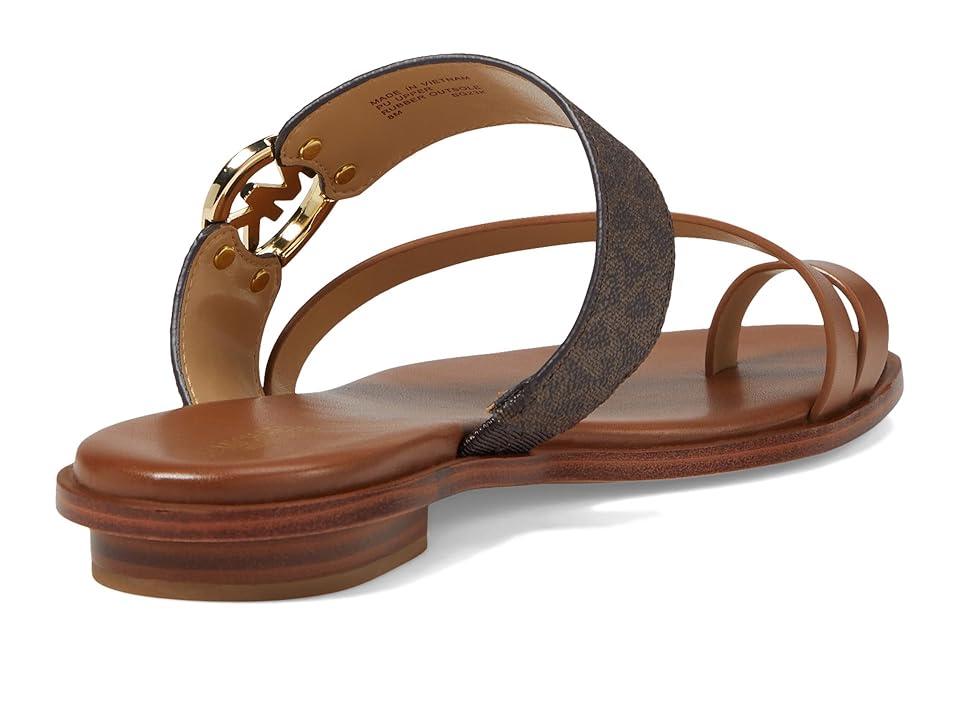 Michael Kors Vera Flat Thong Sandals, Leather/Rubber in Brown | Lyst
