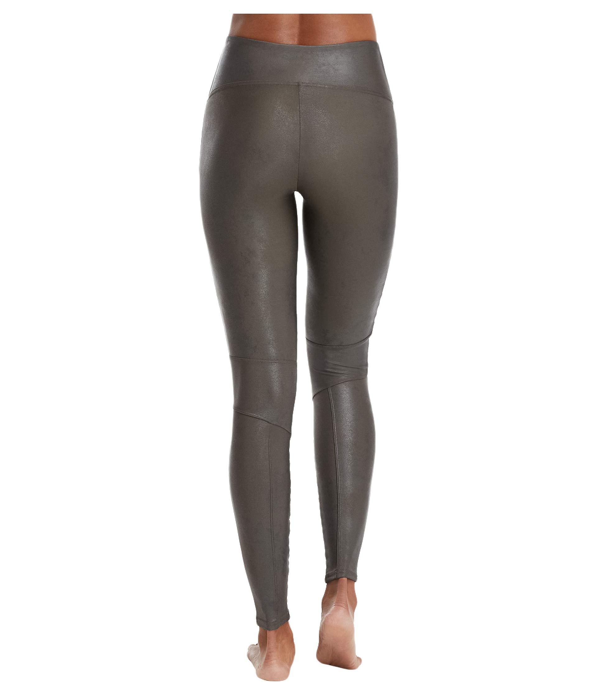 Spanx Faux Leather Moto Leggings in Gray