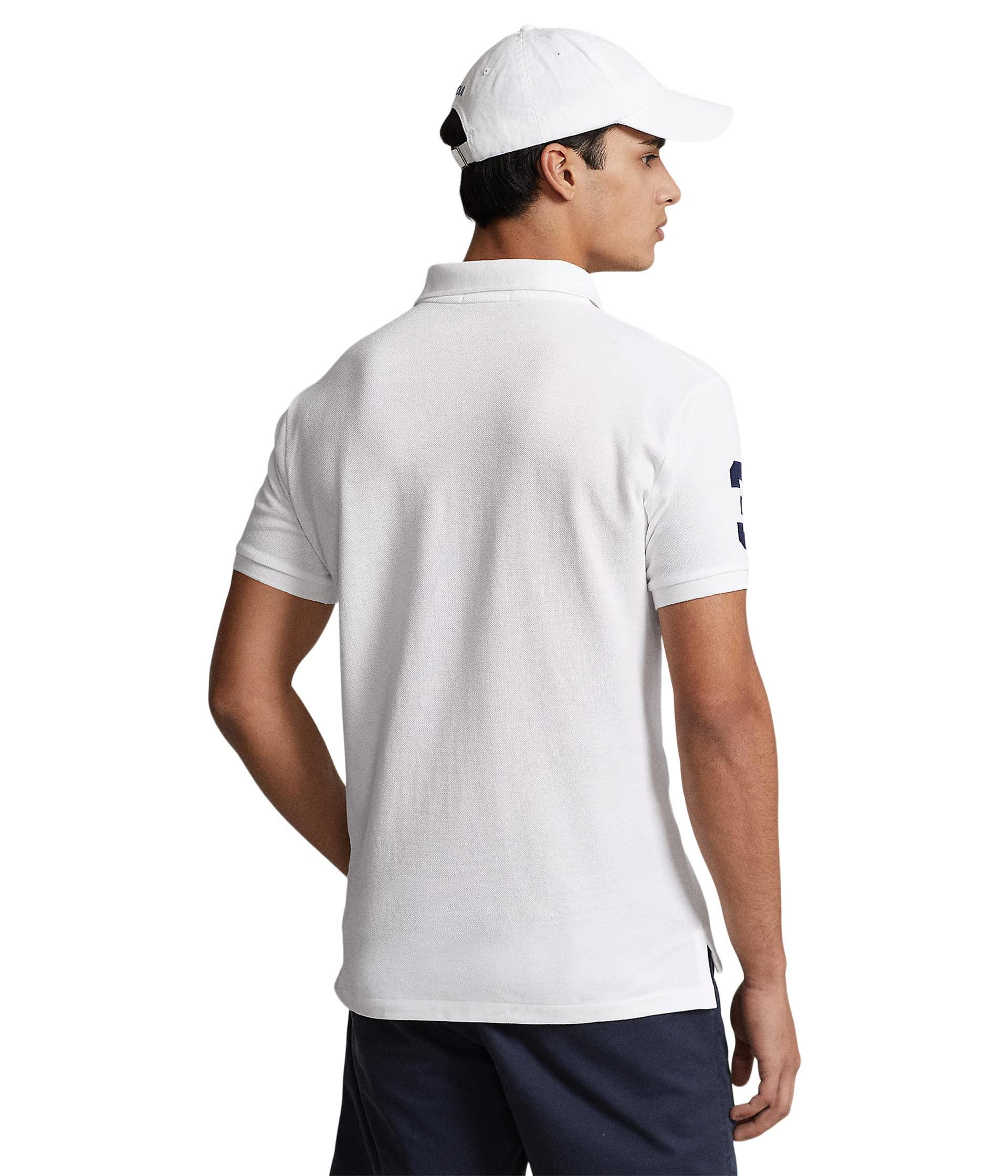 Polo Ralph Lauren Custom Slim Fit Mesh Polo Shirt in White for Men | Lyst