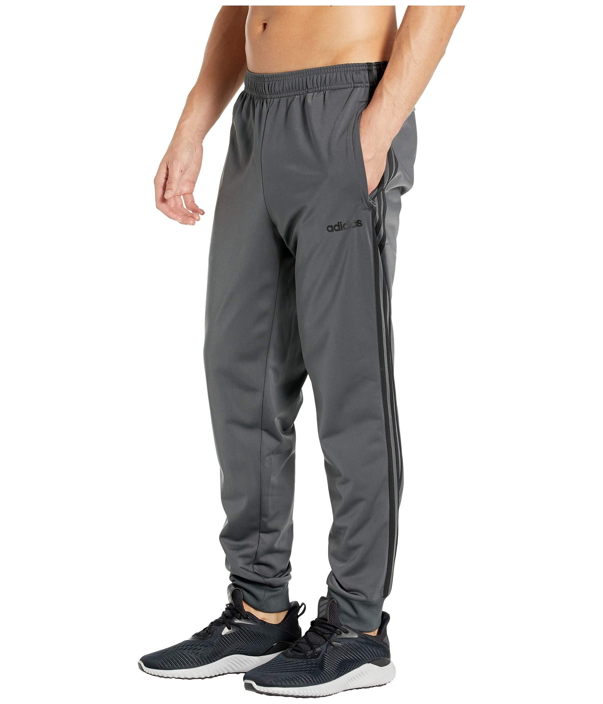 adidas Synthetic Essentials 3-stripes Tricot Jogger Pants in Gray for ...
