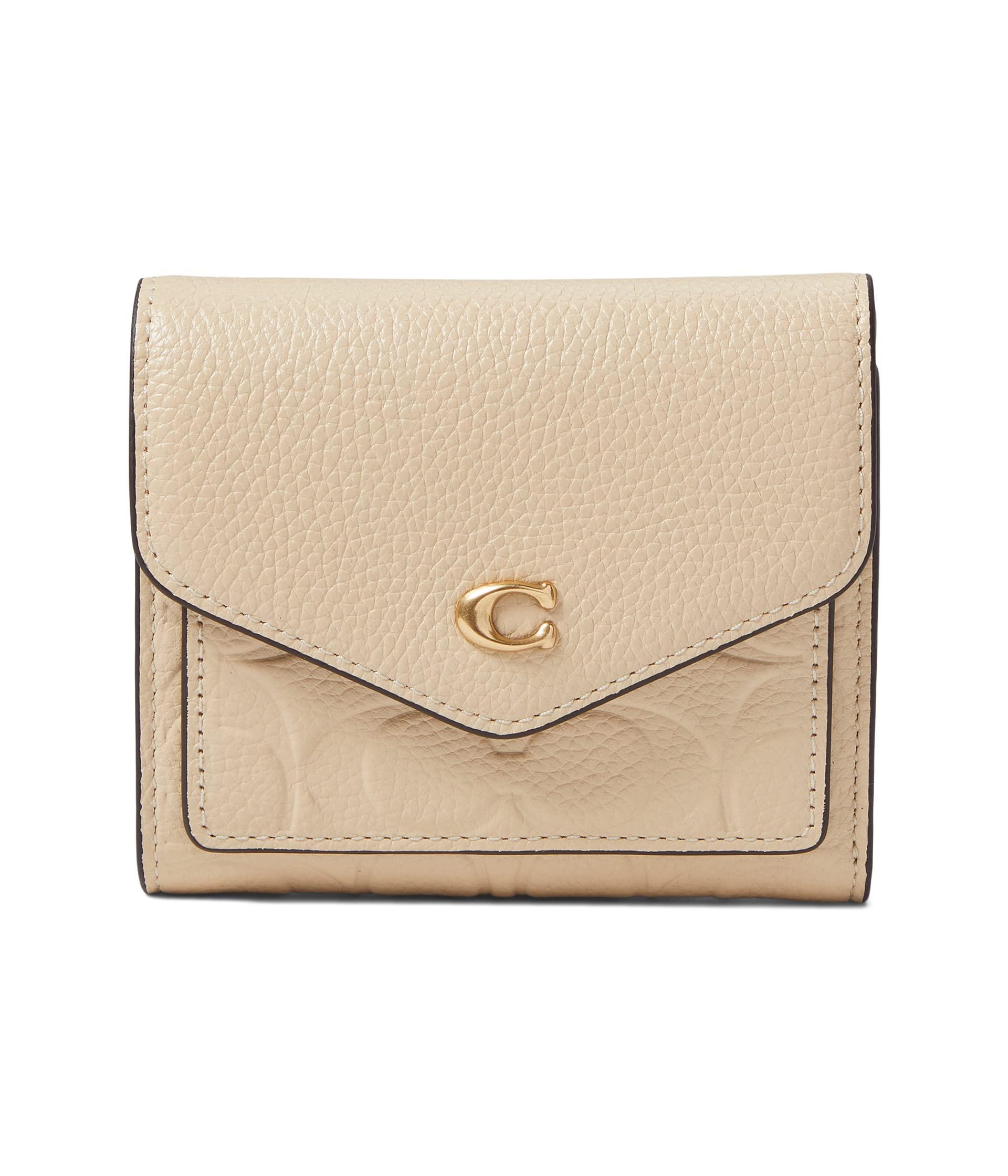 COACH Signature Leather Wyn Small Wallet in White | Lyst