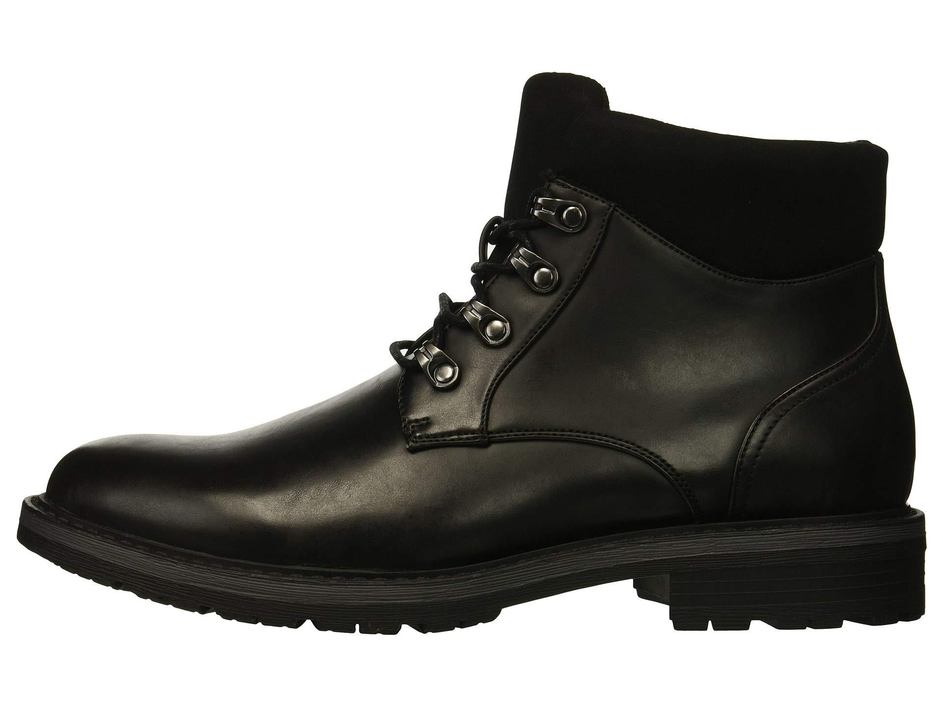 bainx short combat boot with suede collar