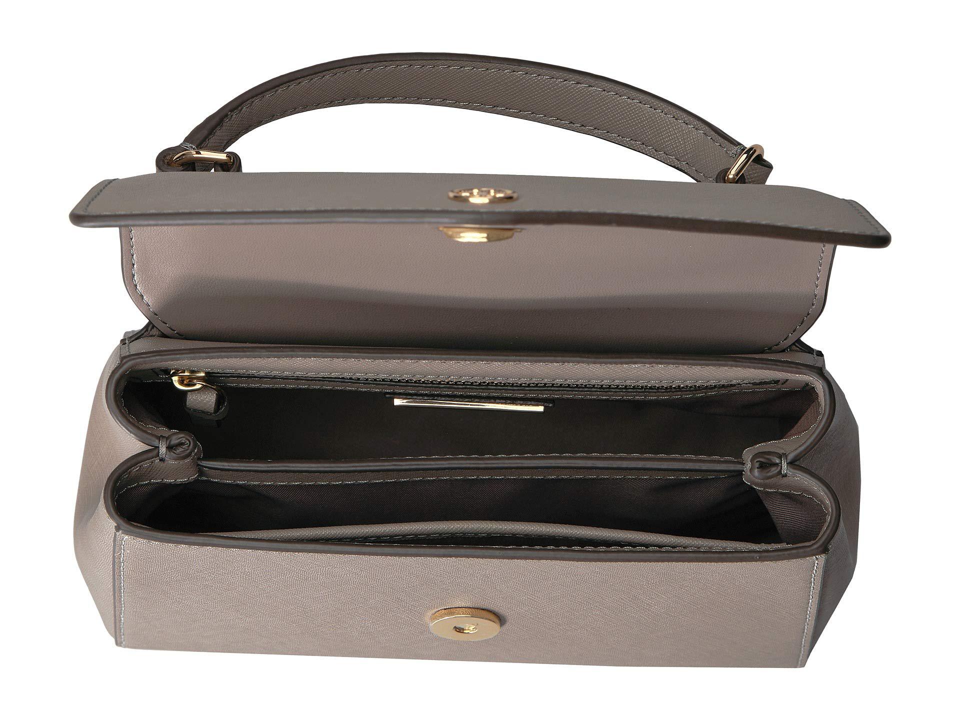 Tory Burch Robinson Small Top-handle Satchel (gray Heron) Satchel Handbags