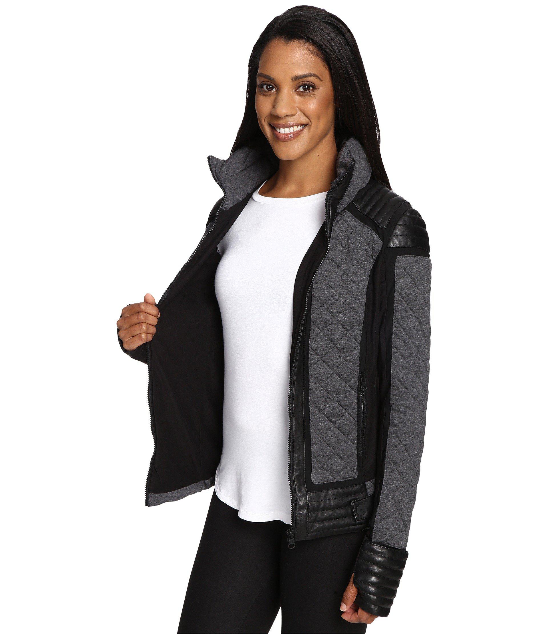 Blanc noir hooded sales mesh inset moto