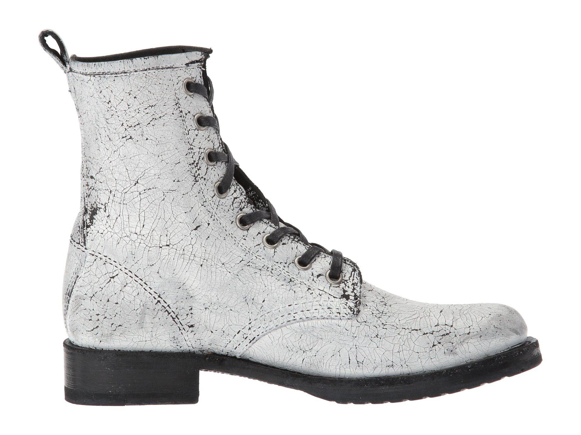 frye veronica combat boots white