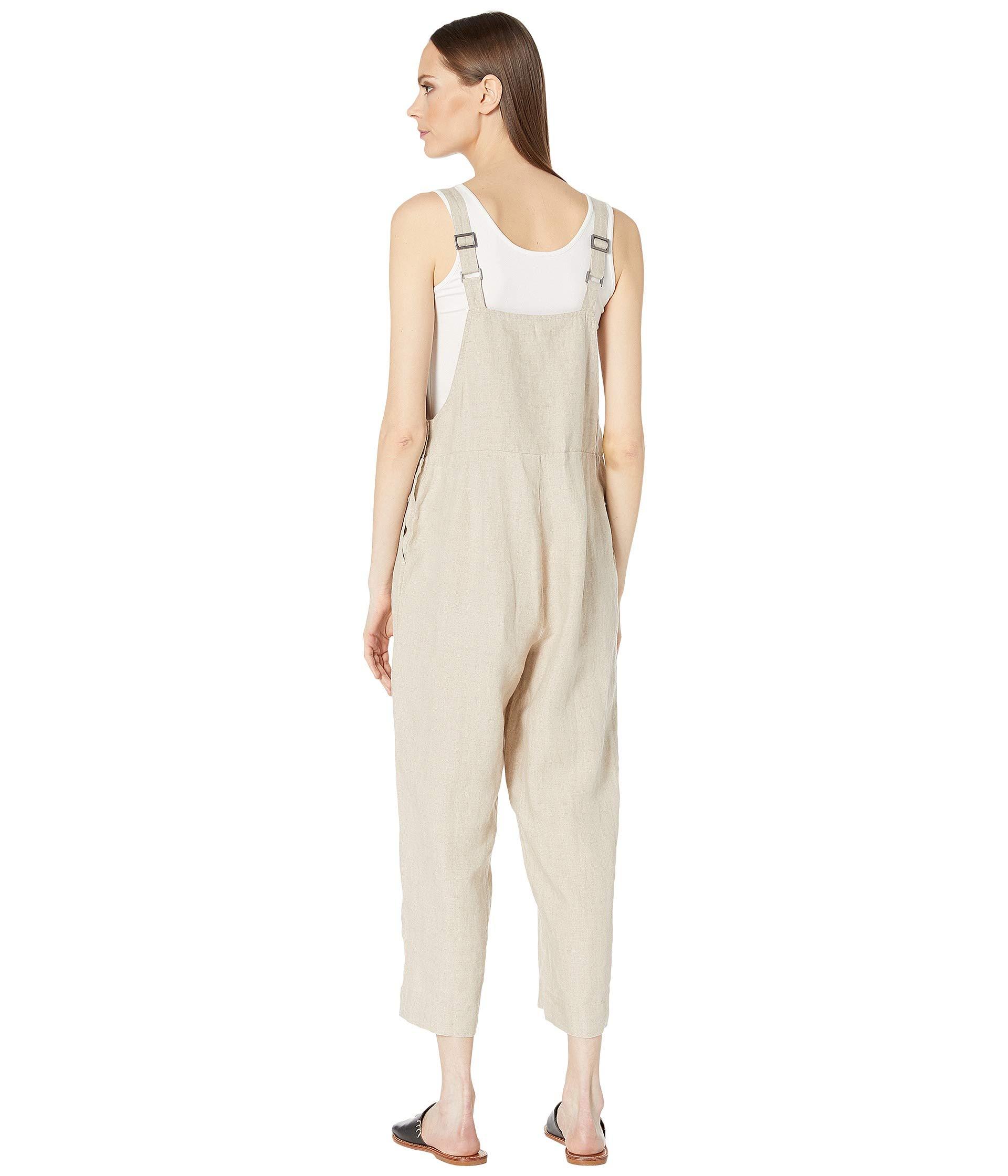 Eileen fisher organic linen cropped jumpsuit online