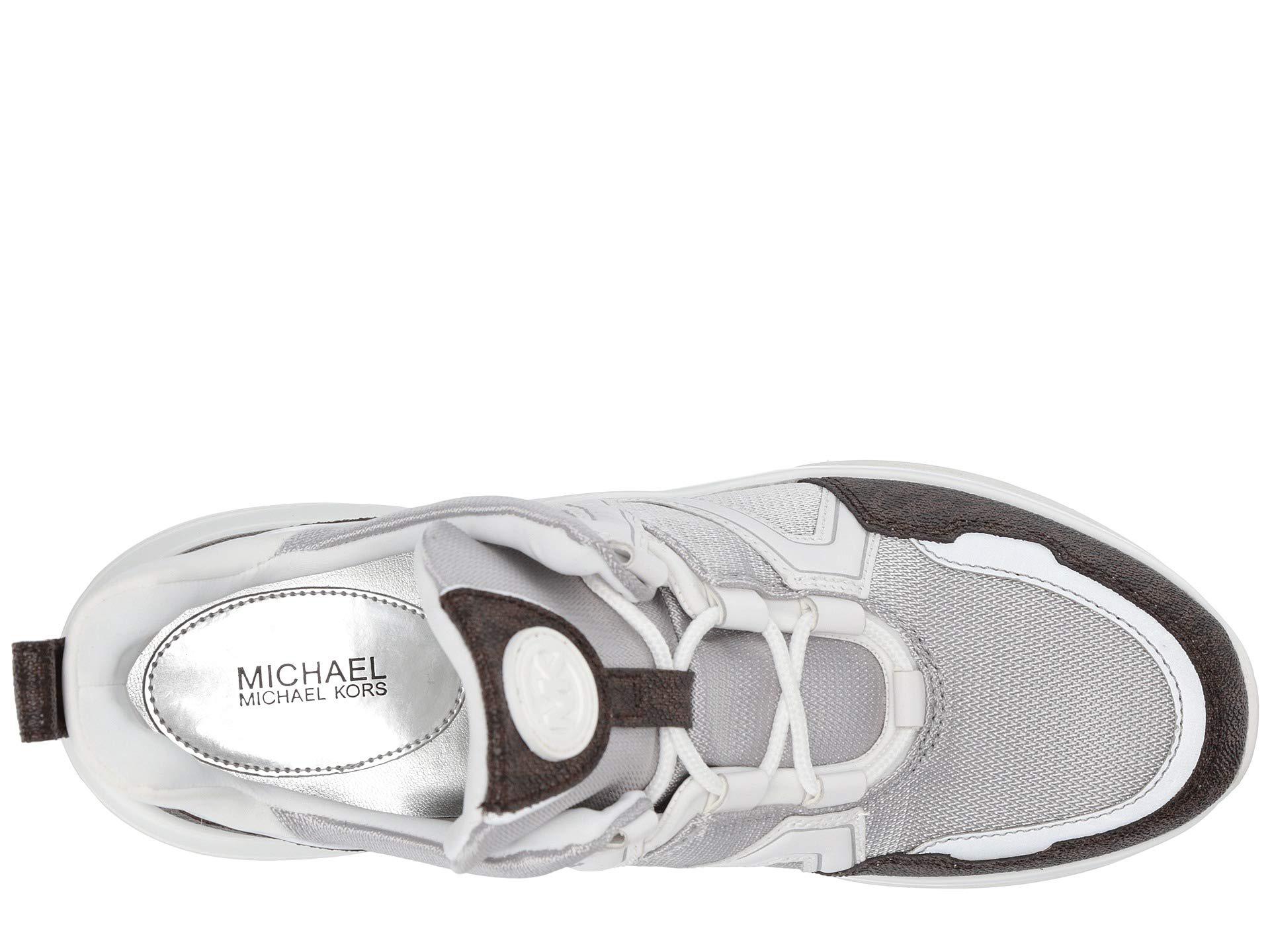 MICHAEL Michael Kors Synthetic Olympia Trainer (silver/optic White ...