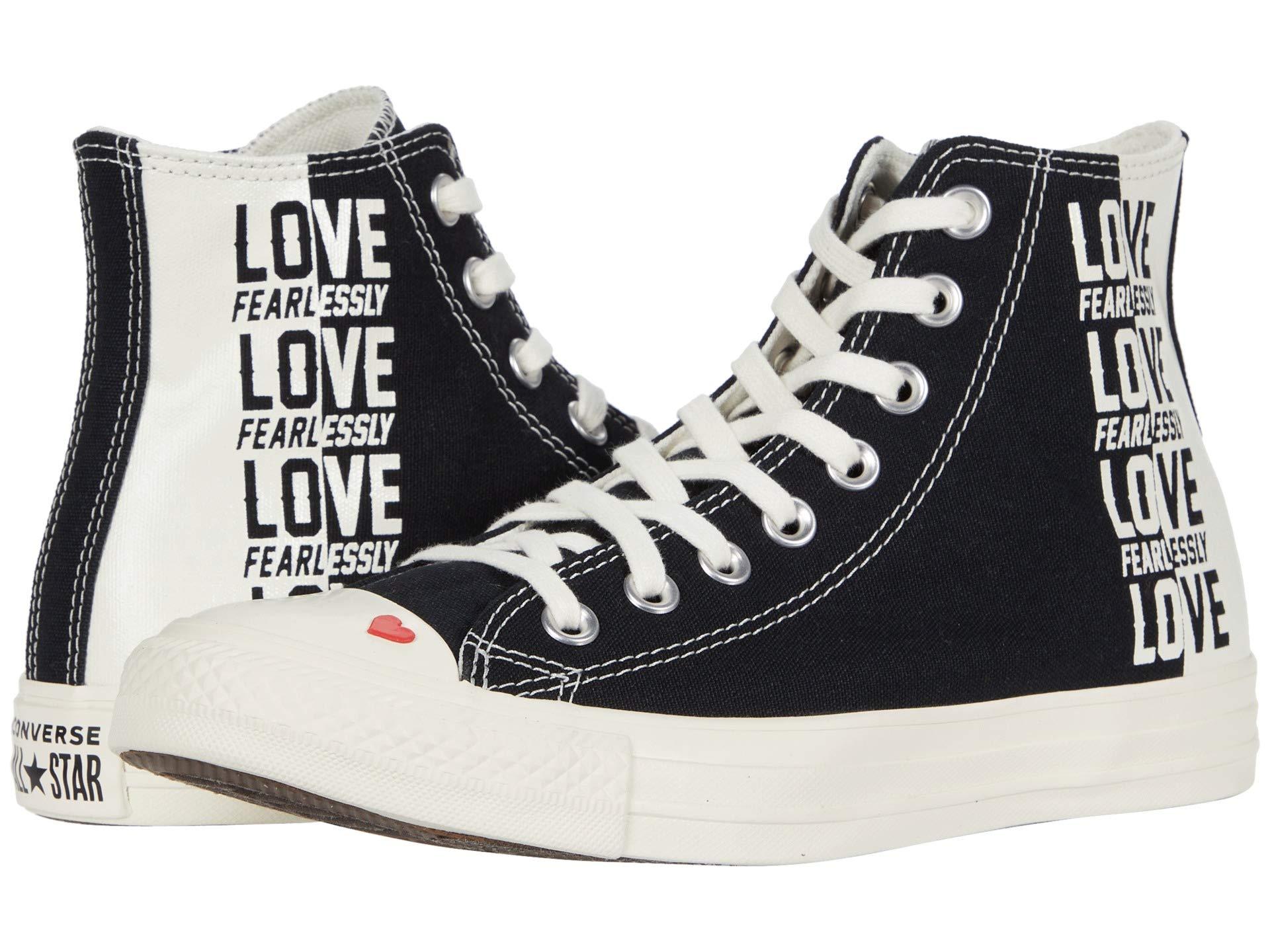 converse chuck taylor all star hi love fearlessly heart trainers