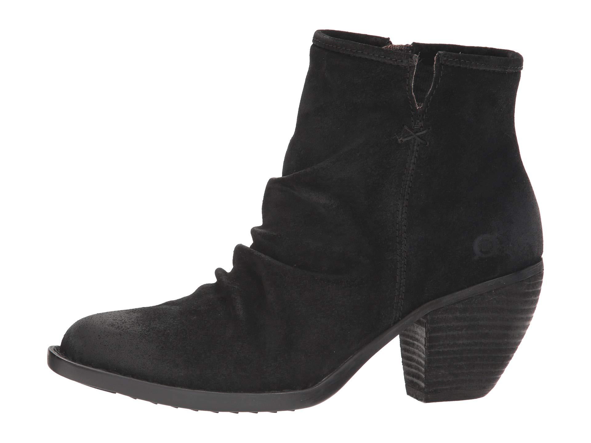 suede pull on booties