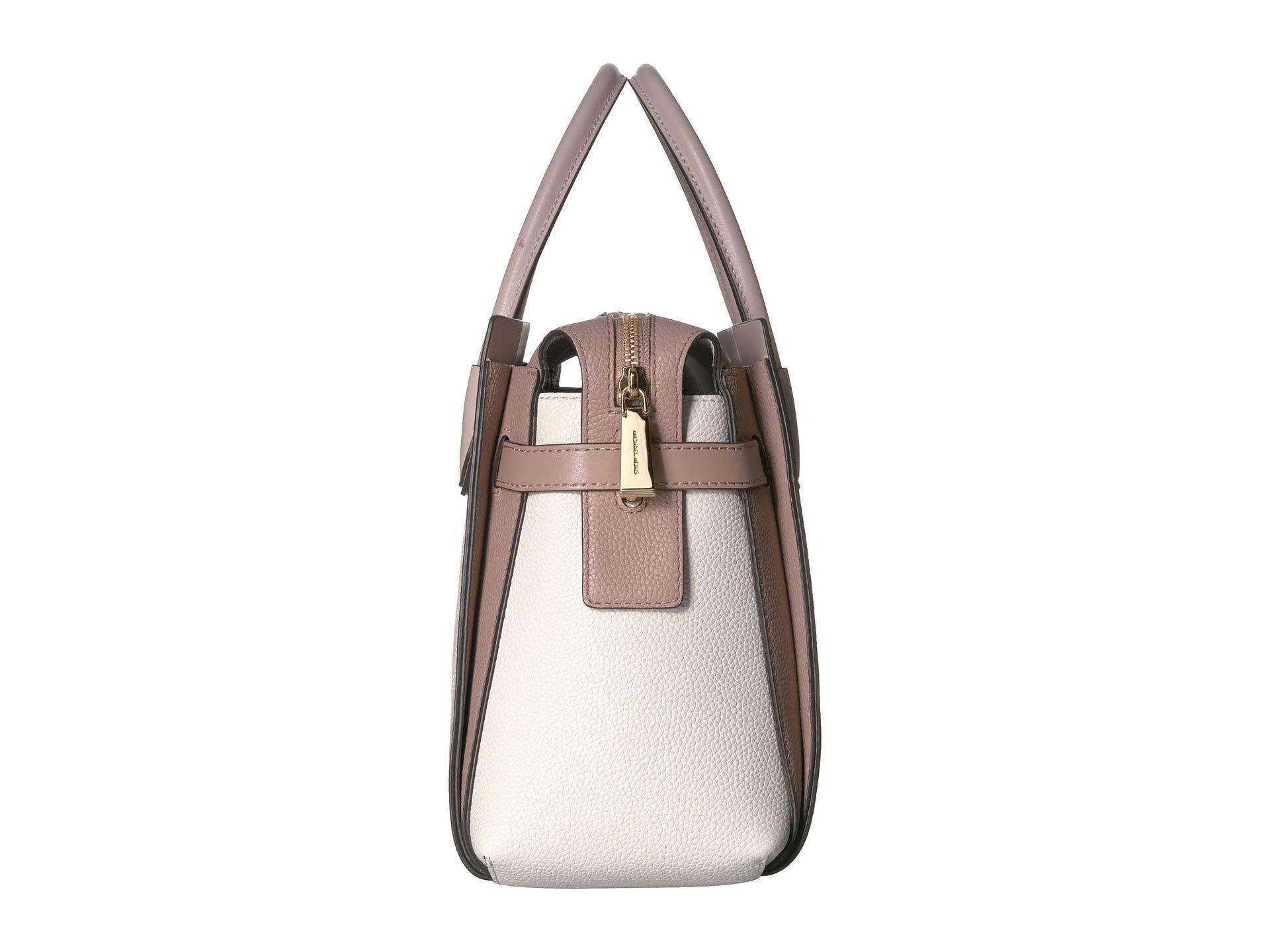 Michael Kors Mercer Medium Tri-color Pebbled Leather Belted Satchel