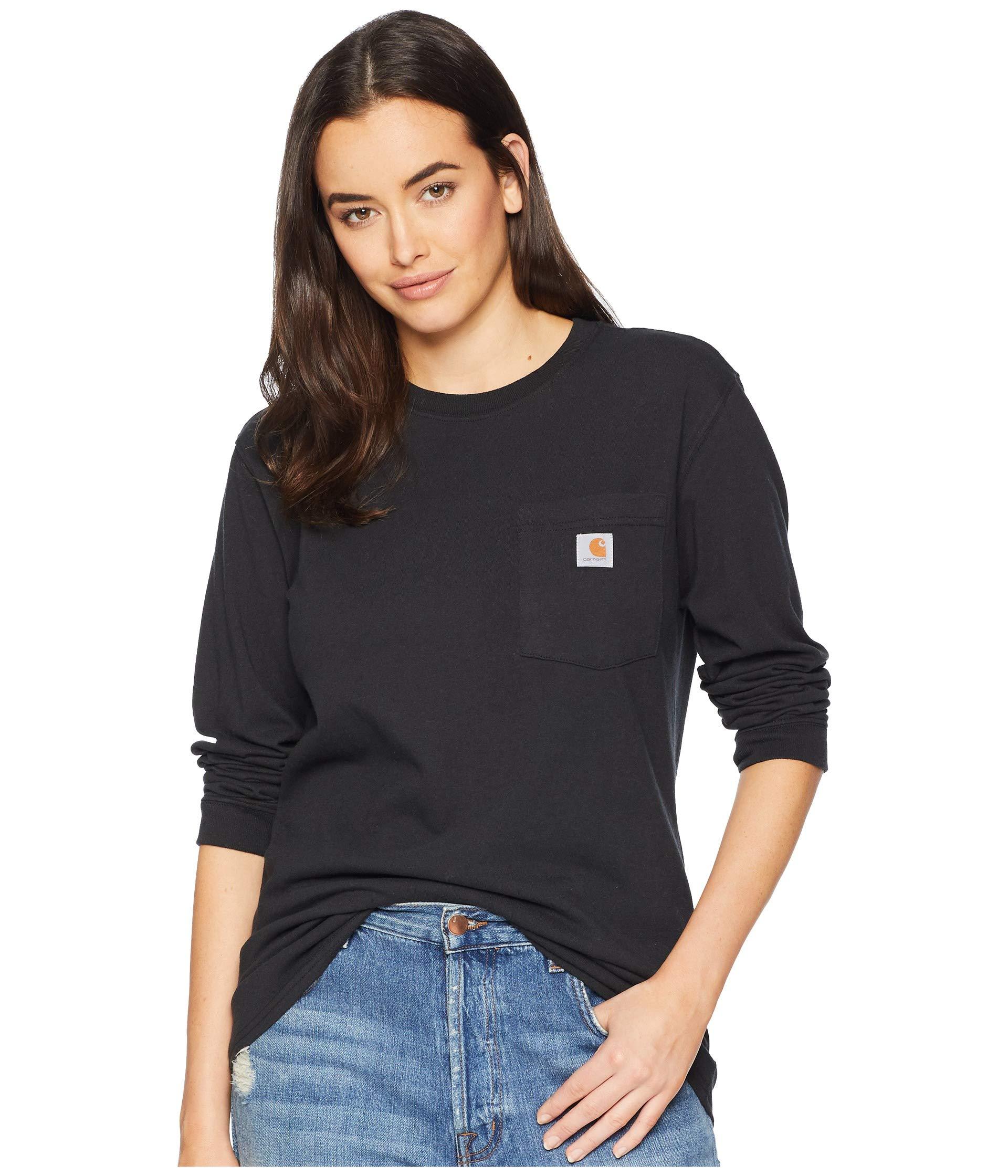 Carhartt Cotton Wk126 Workwear Pocket Long Sleeve T-shirt in Black - Lyst